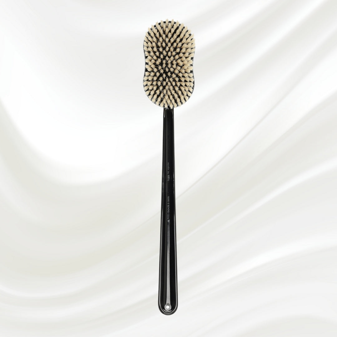 Natural Bristle Shower Back Brush - Long Handle for Full Back Exfoliation (48cm)