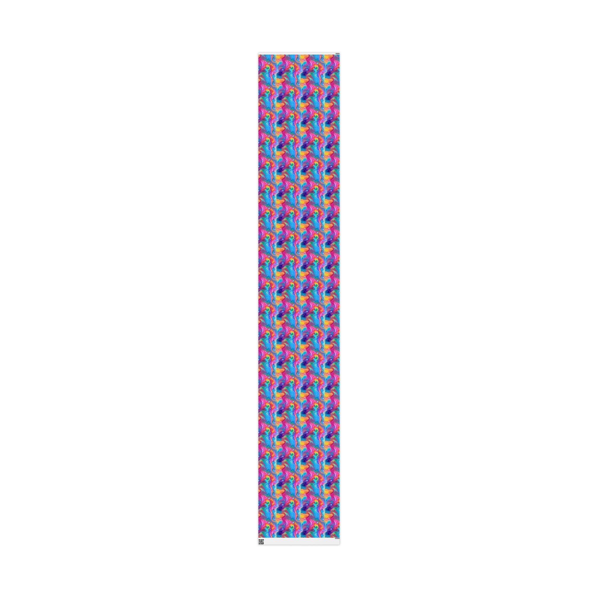 Bespattered Facade Rainbow Flow Wrapping Paper | Three Sizes | Glossy or Matte