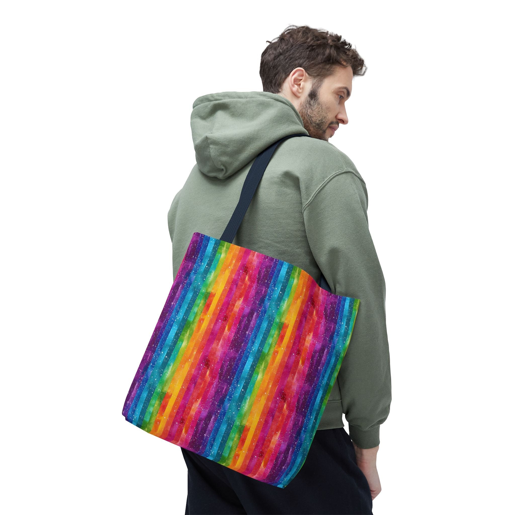 Bespattered Facade Rainbow Stripes Eco-Friendly Carryall Tote Bag