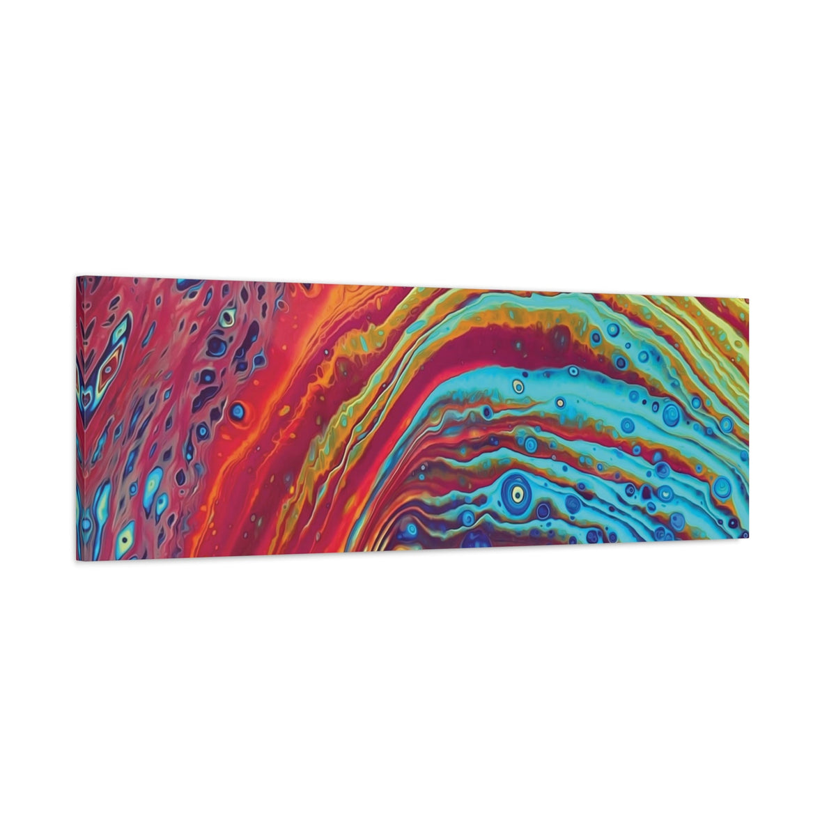 Bespattered Facade Rainbow Rings Stretched Matte Canvas Art Prints | Multiple Sizes