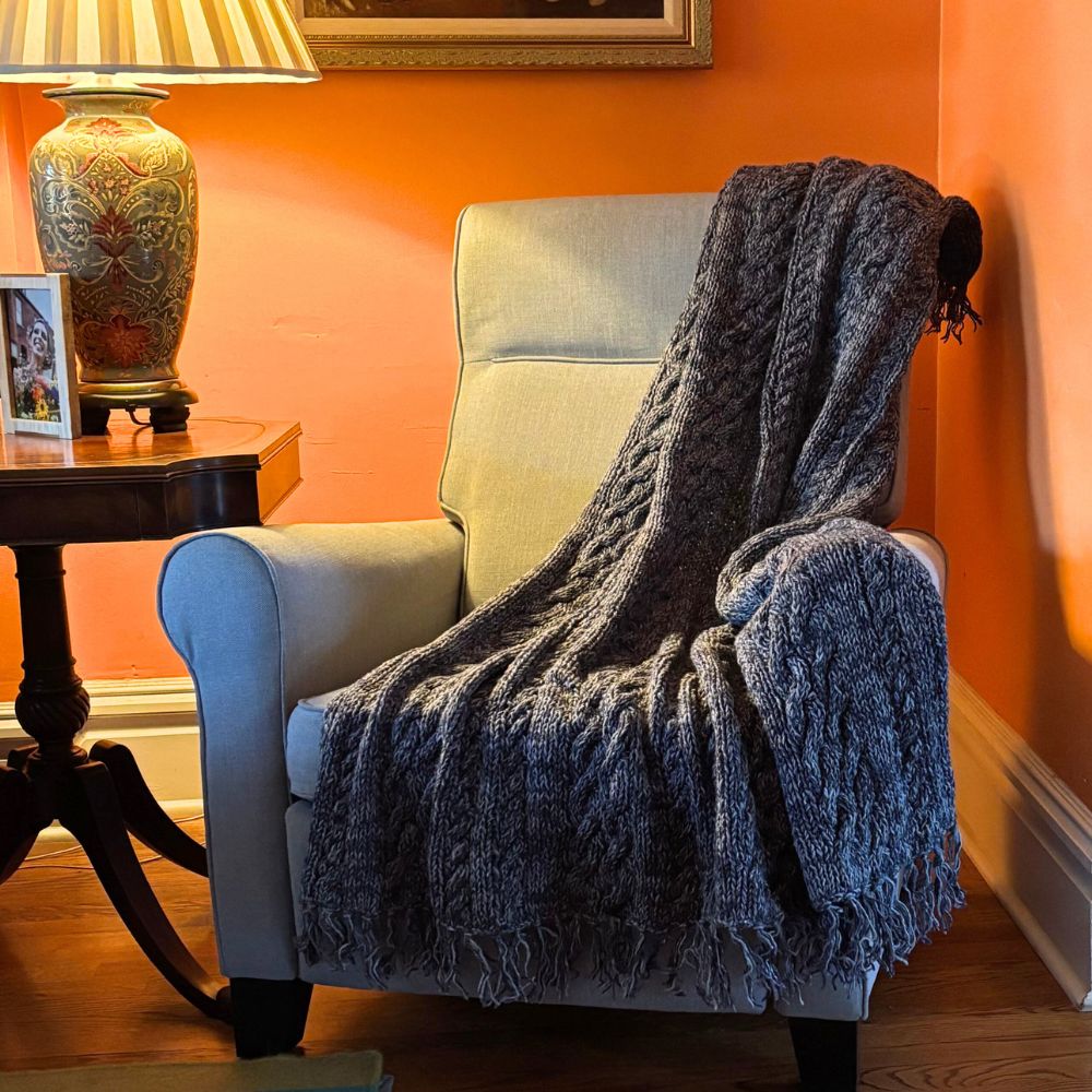Handmade Chunky Cable Knit Throw