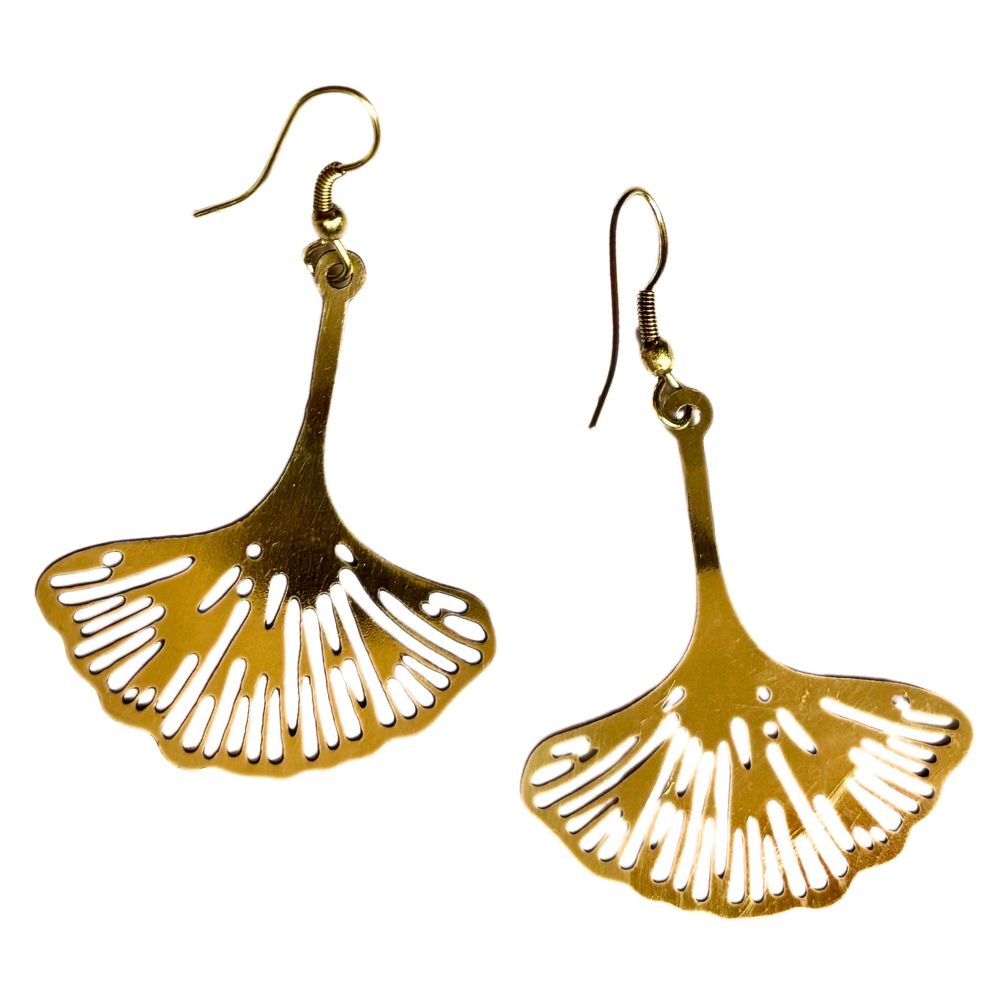 Ginkgo Leaf Dangle Earrings