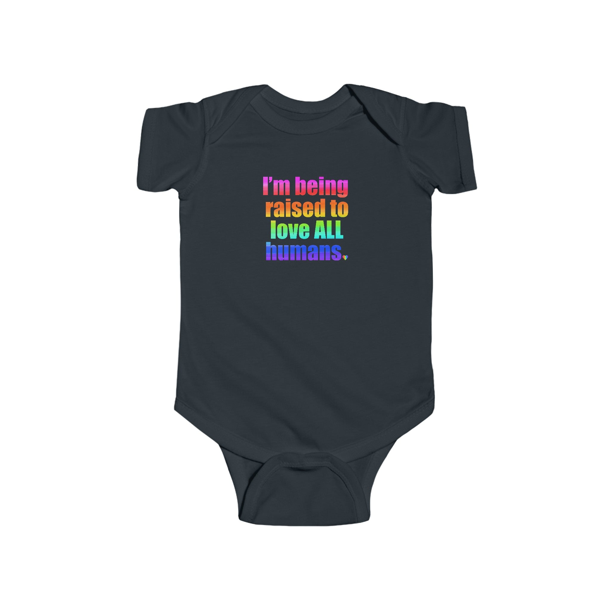 Bespattered Facade Love All Humans Infant Fine Jersey Bodysuit