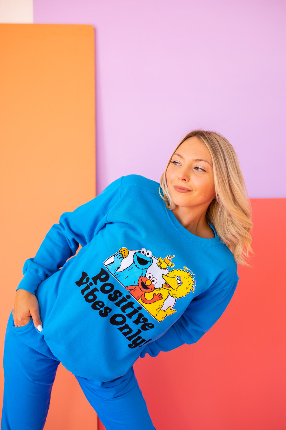 Sesame Sweatshirt Positive Vibes Sweatshirt