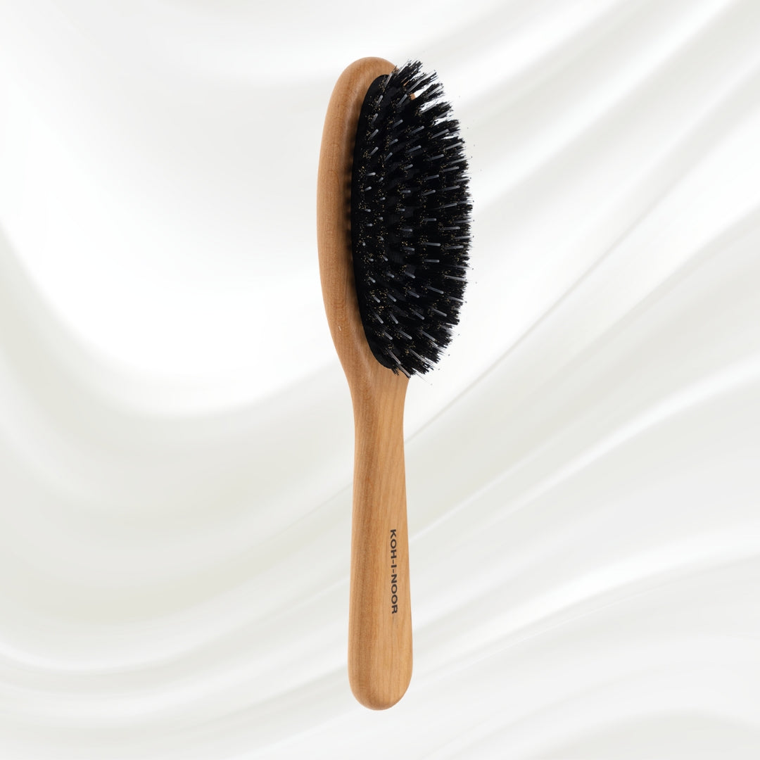 Legno Alder Wood Hair Brush - Boar Bristles & Nylon Pins for Normal to Thick Hair
