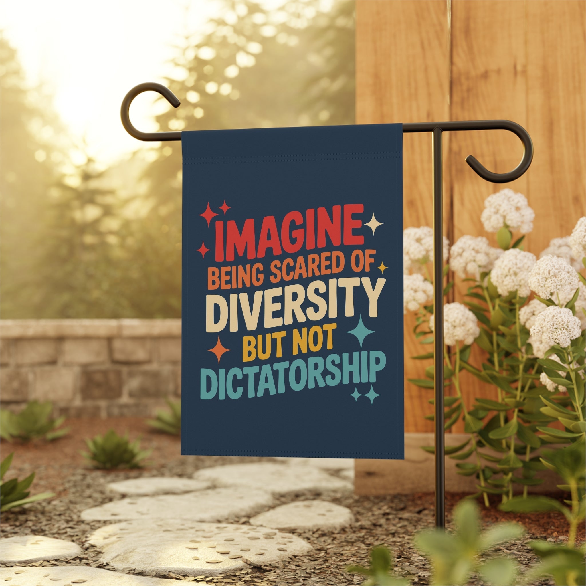Diversity Not Dictatorship Porch Flag