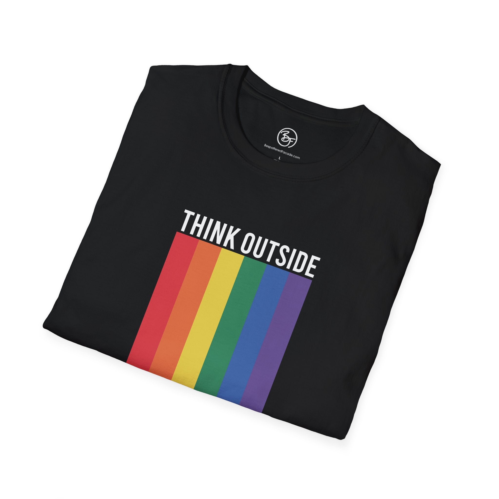 Bespattered Facade Rainbow Think Outside the Box Unisex Softstyle T-Shirt