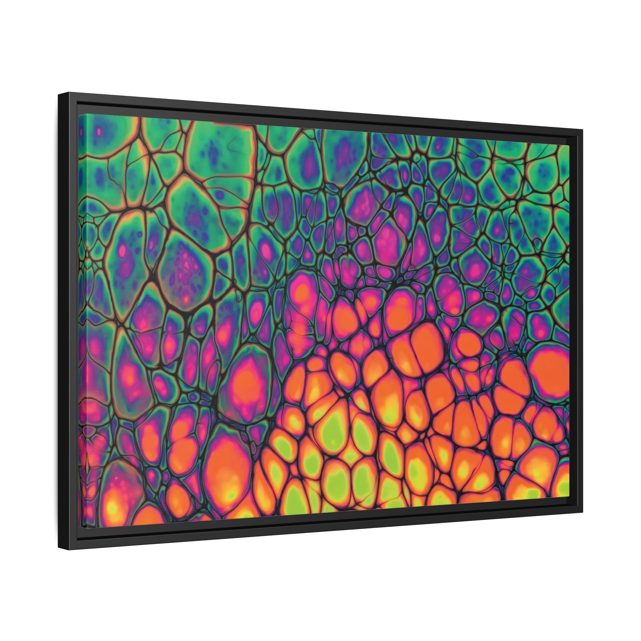 Bespattered Facade Neon Butterfly Framed Canvas Art Print | 3 Frame Colors | Multiple Sizes