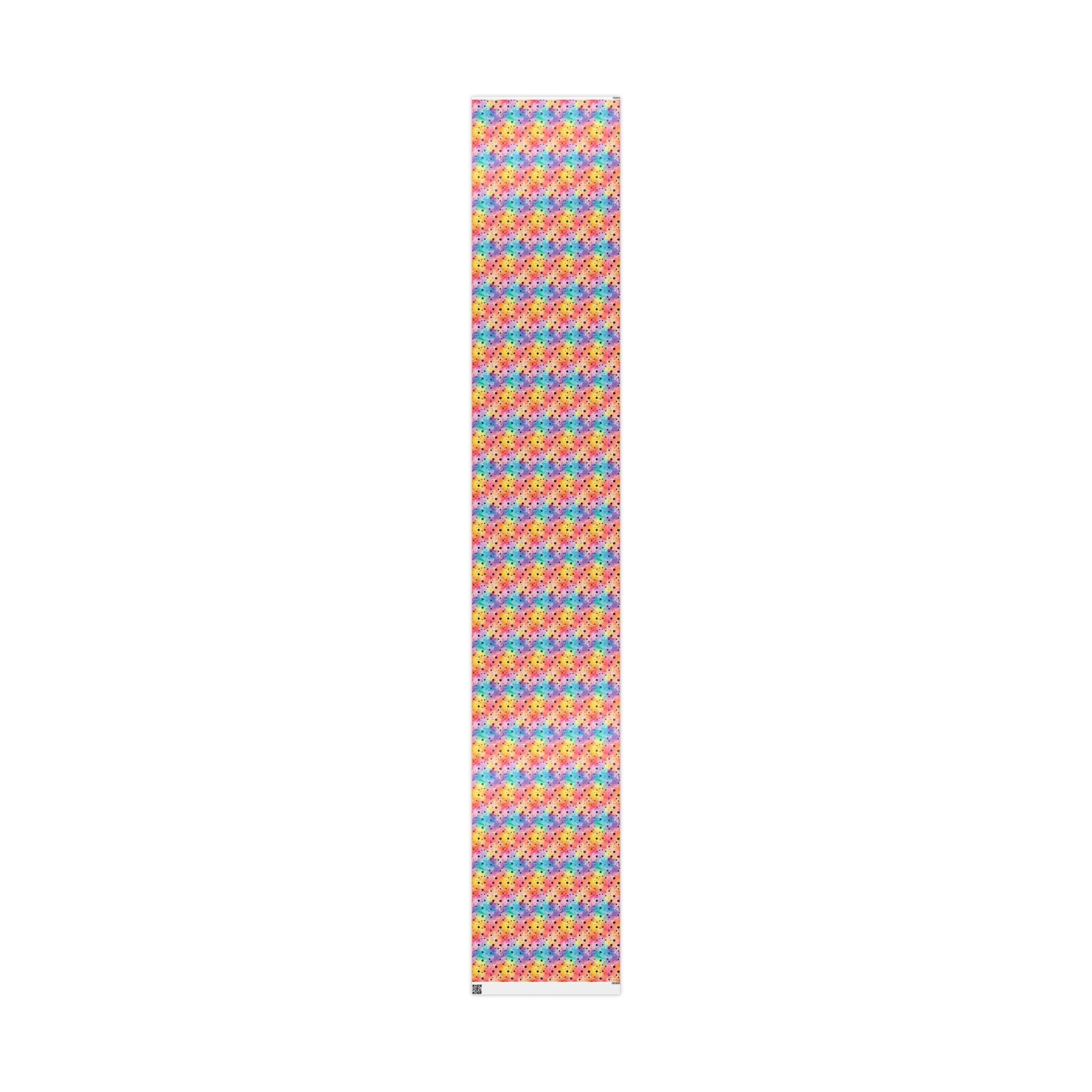 Bespattered Facade Rainbow Watercolor Dots Wrapping Paper | Three Sizes | Glossy or Matte