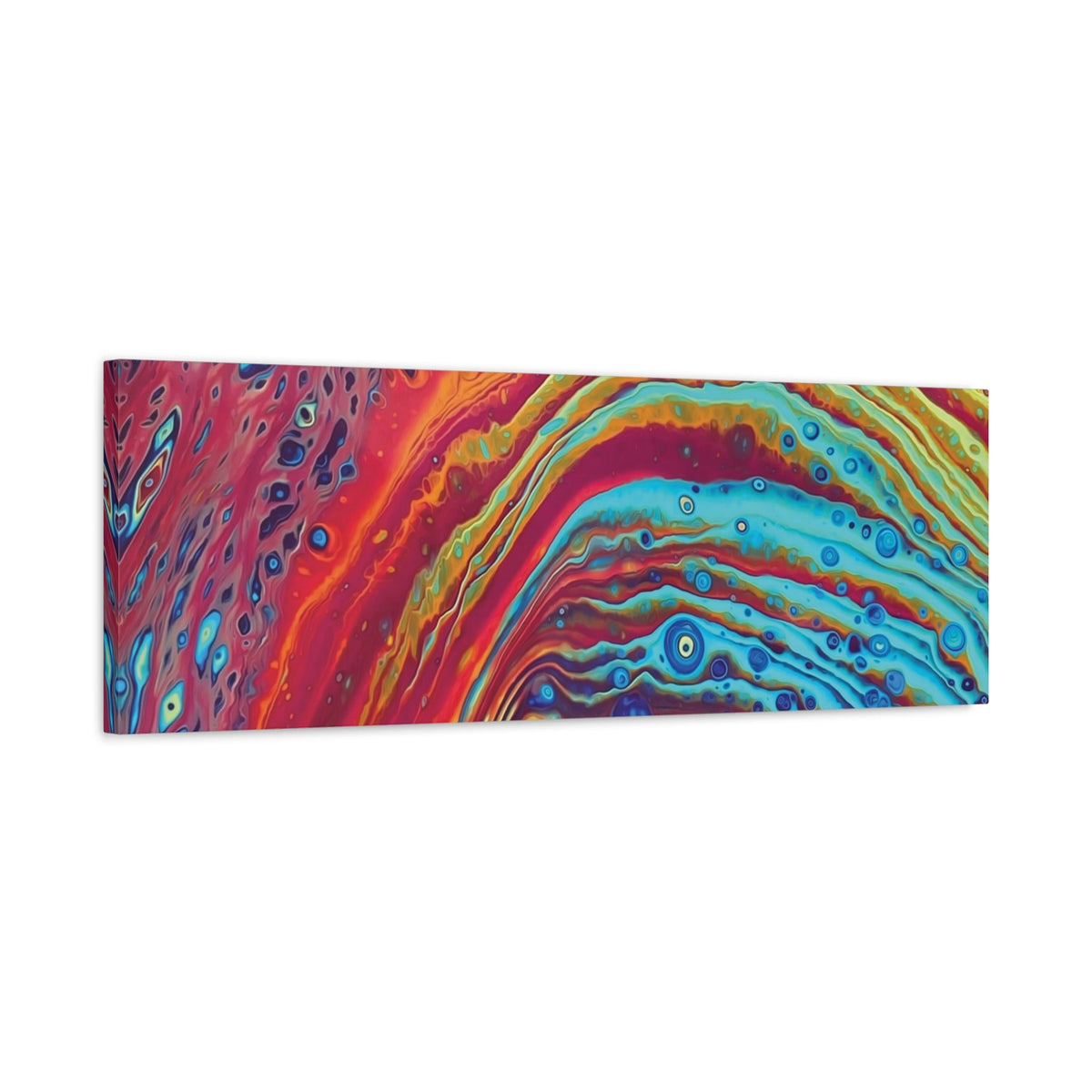 Bespattered Facade Rainbow Rings Stretched Matte Canvas Art Prints | Multiple Sizes