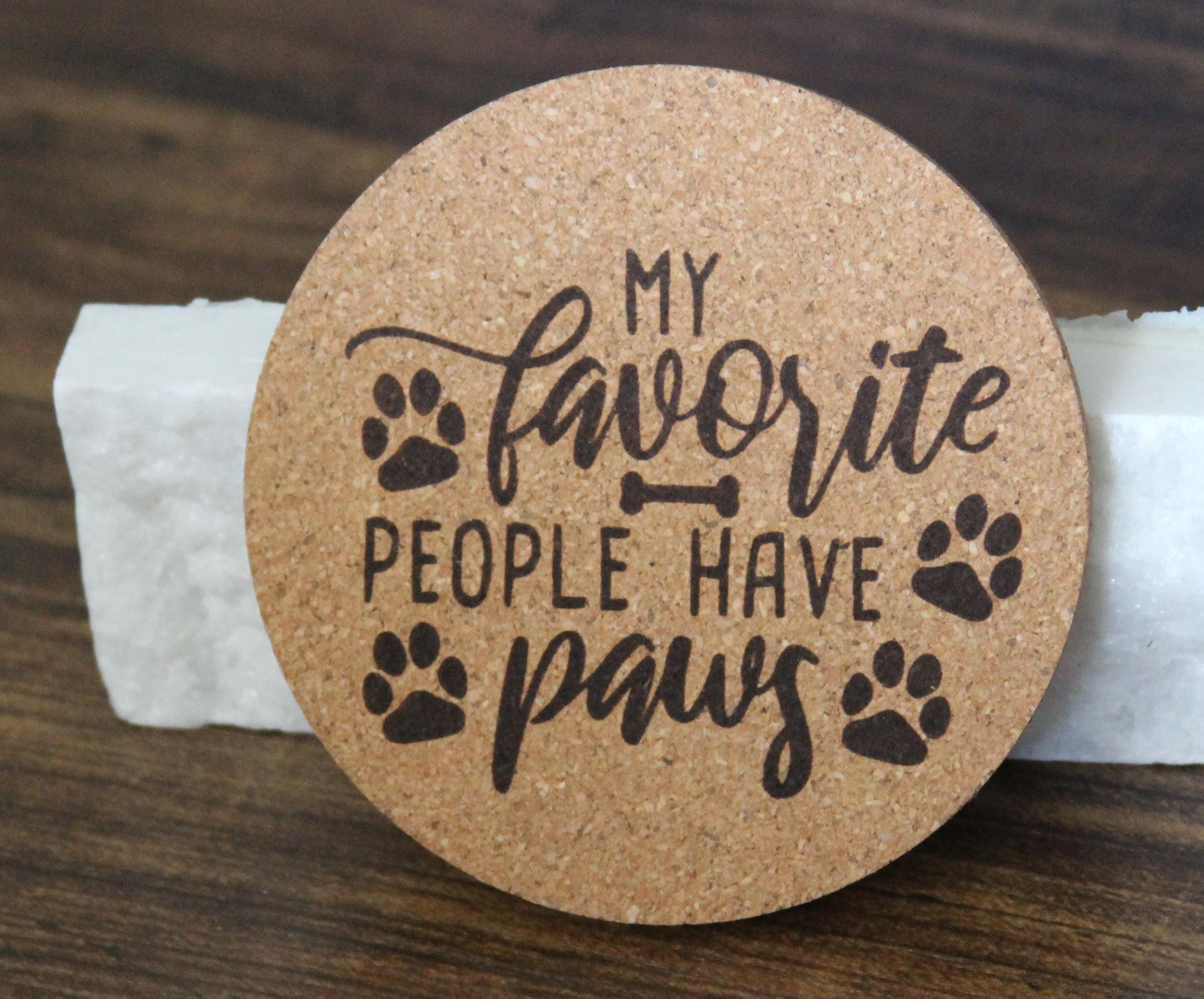 Coaster: cork coasters - dog lover
