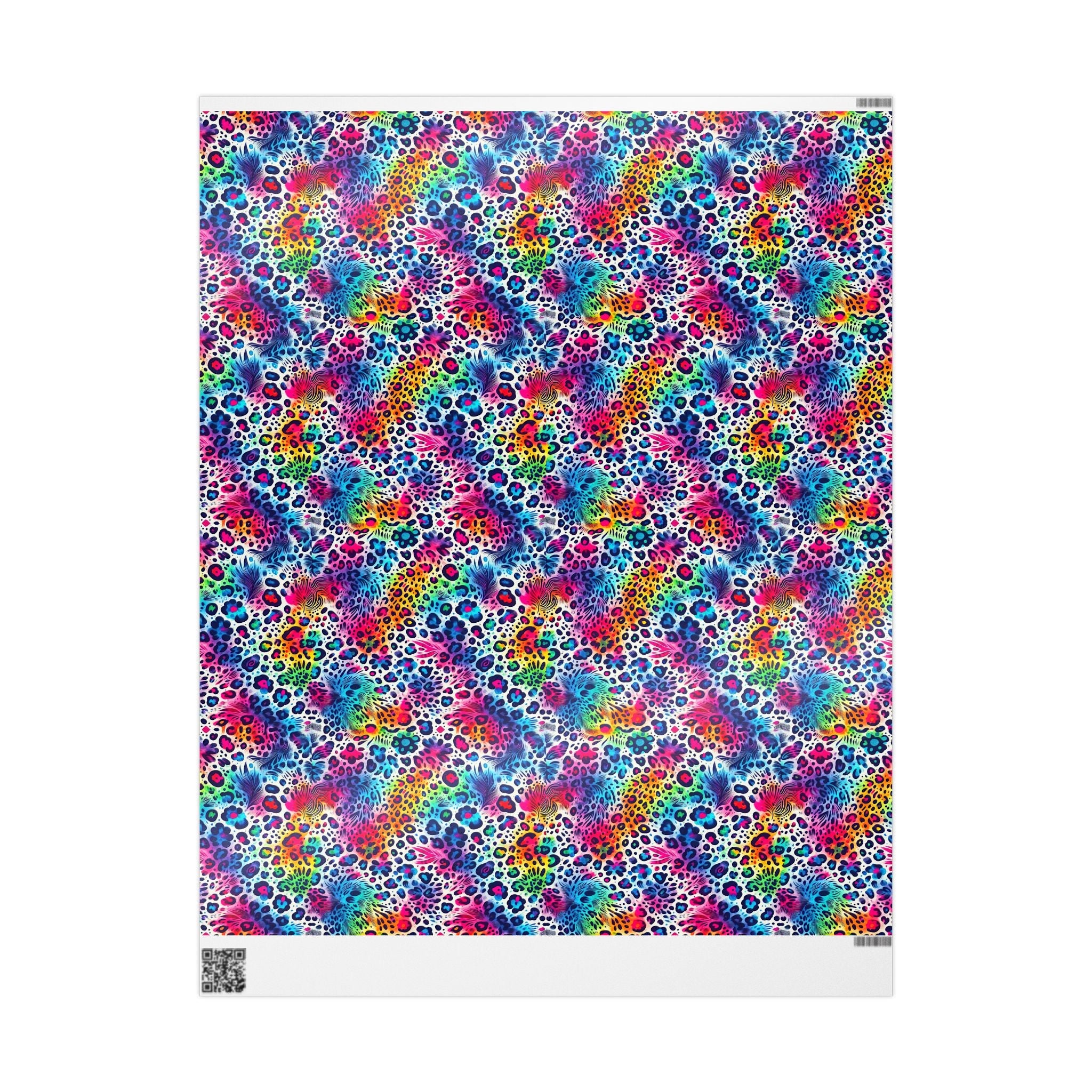 Bespattered Facade Colorful Animal Print Wrapping Paper | Three Sizes | Glossy or Matte