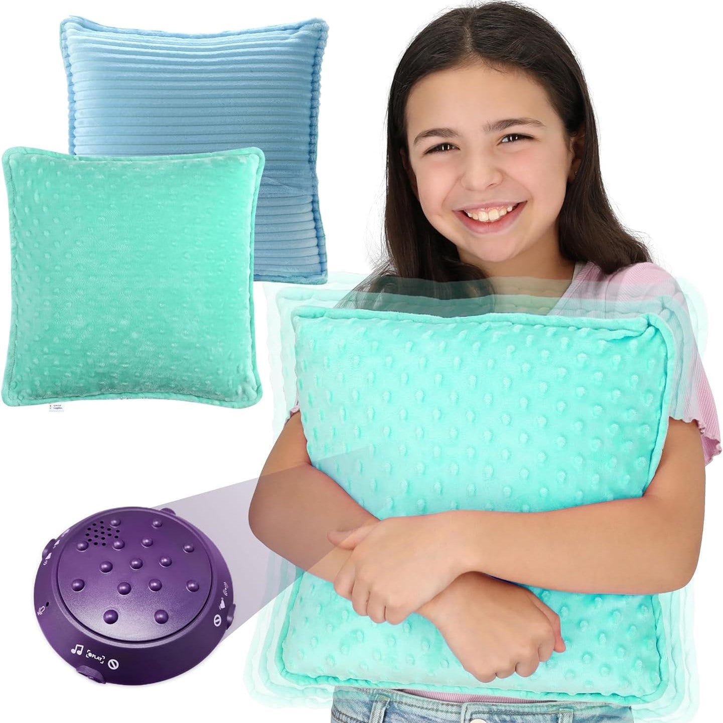 Sensory Vibrating Pillow - Blue & Green