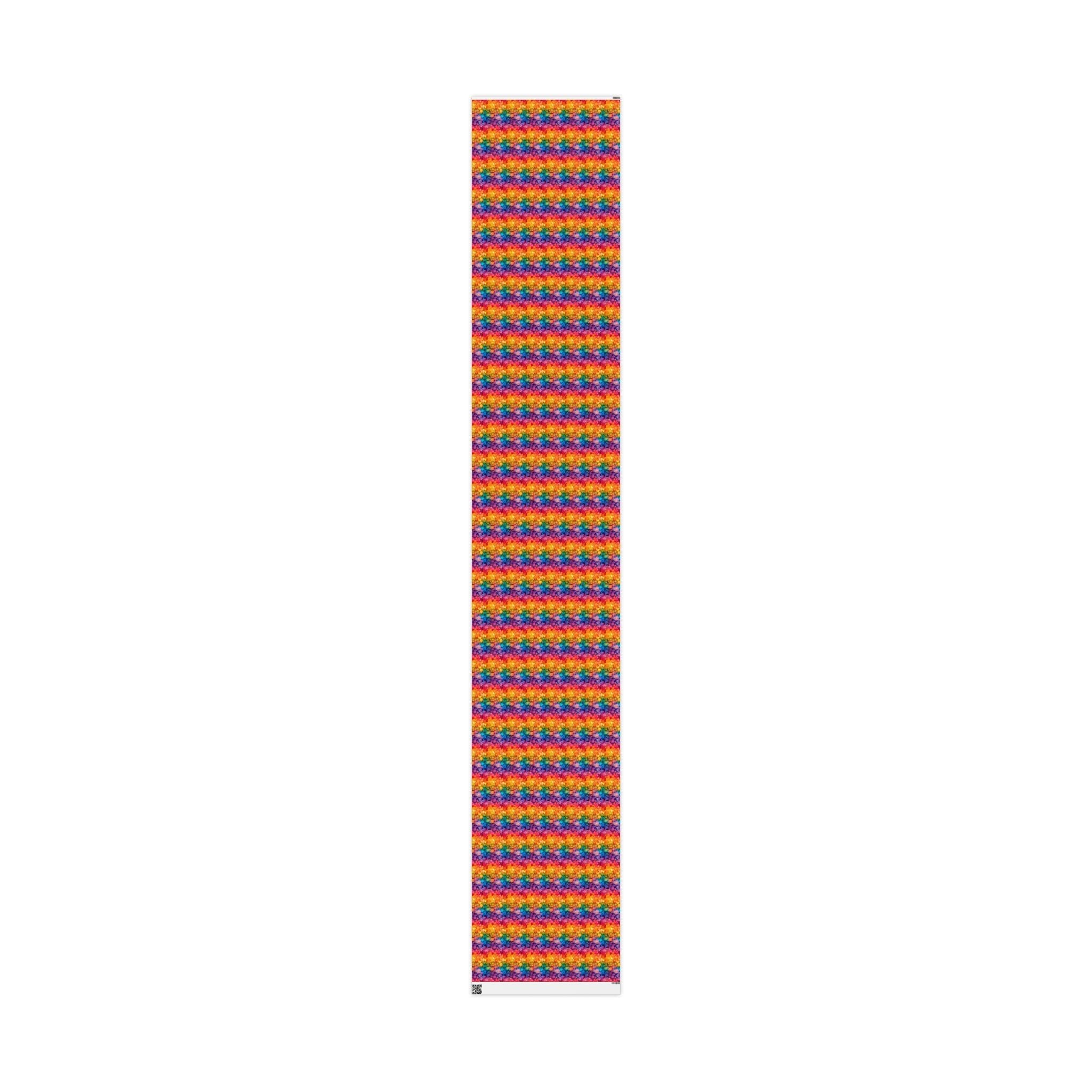 Bespattered Facade Rainbow Ink Circles Wrapping Paper | Three Sizes | Glossy or Matte