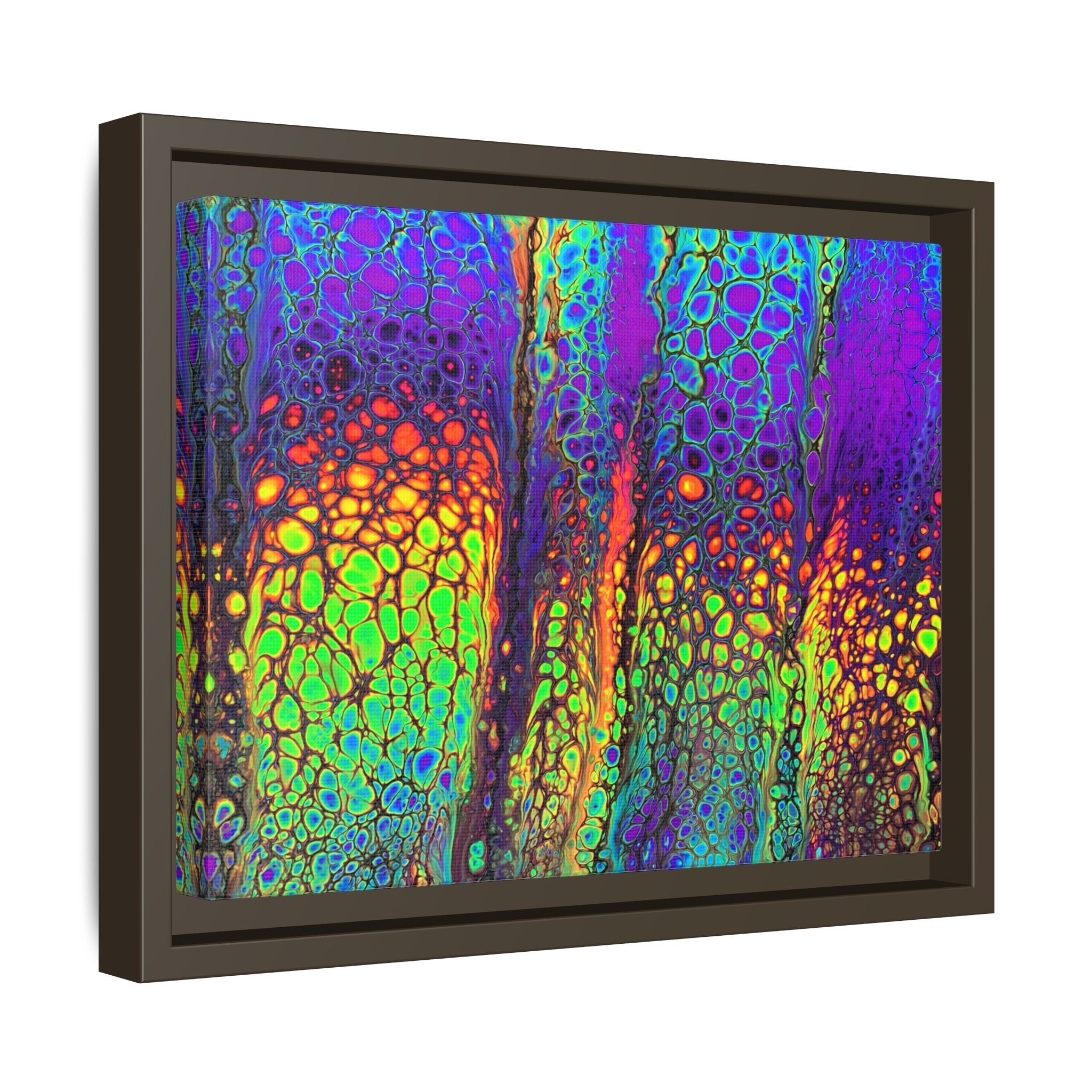 Bespattered Facade Neon Lava Framed Canvas Art Print | 3 Frame Colors | Multiple Sizes