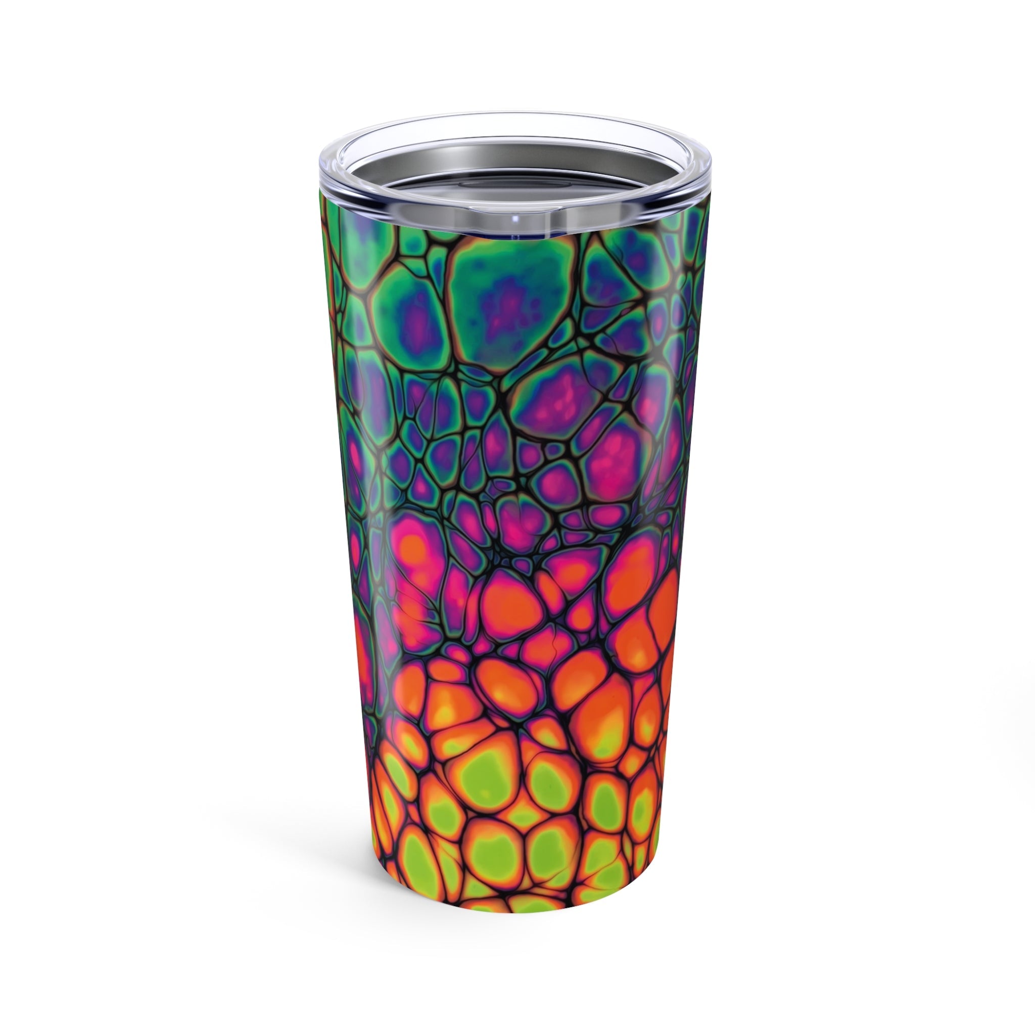 Bespattered Facade Neon Butterfly Abstract Art Tumbler 20oz