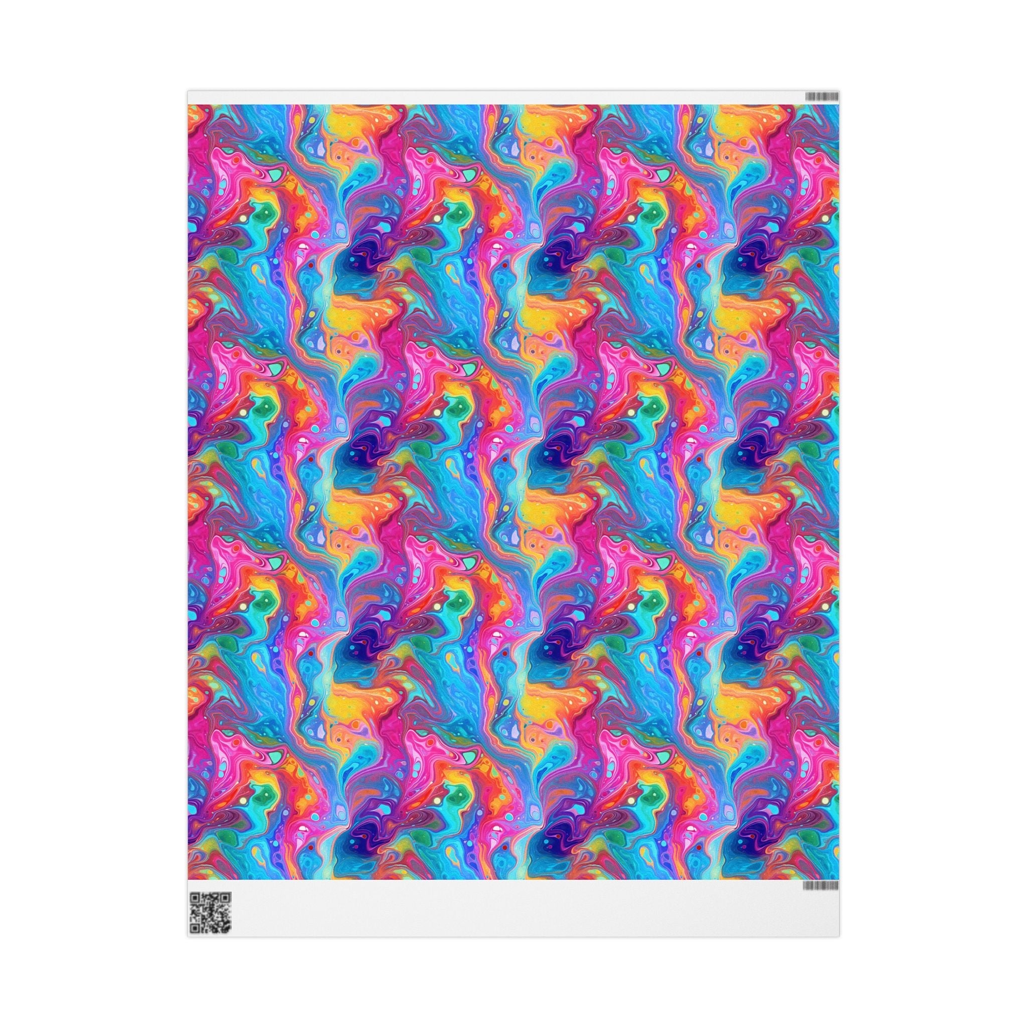 Bespattered Facade Rainbow Flow Wrapping Paper | Three Sizes | Glossy or Matte