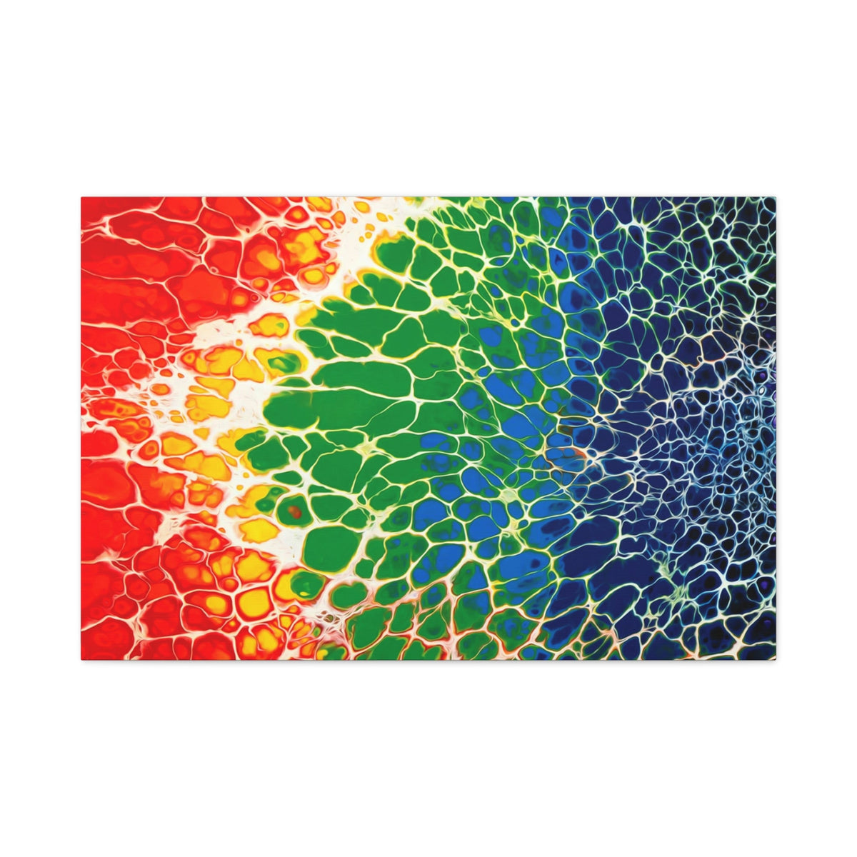 Bespattered Facade Rainbow Seaside Stretched Matte Canvas Art Prints | Multiple Sizes