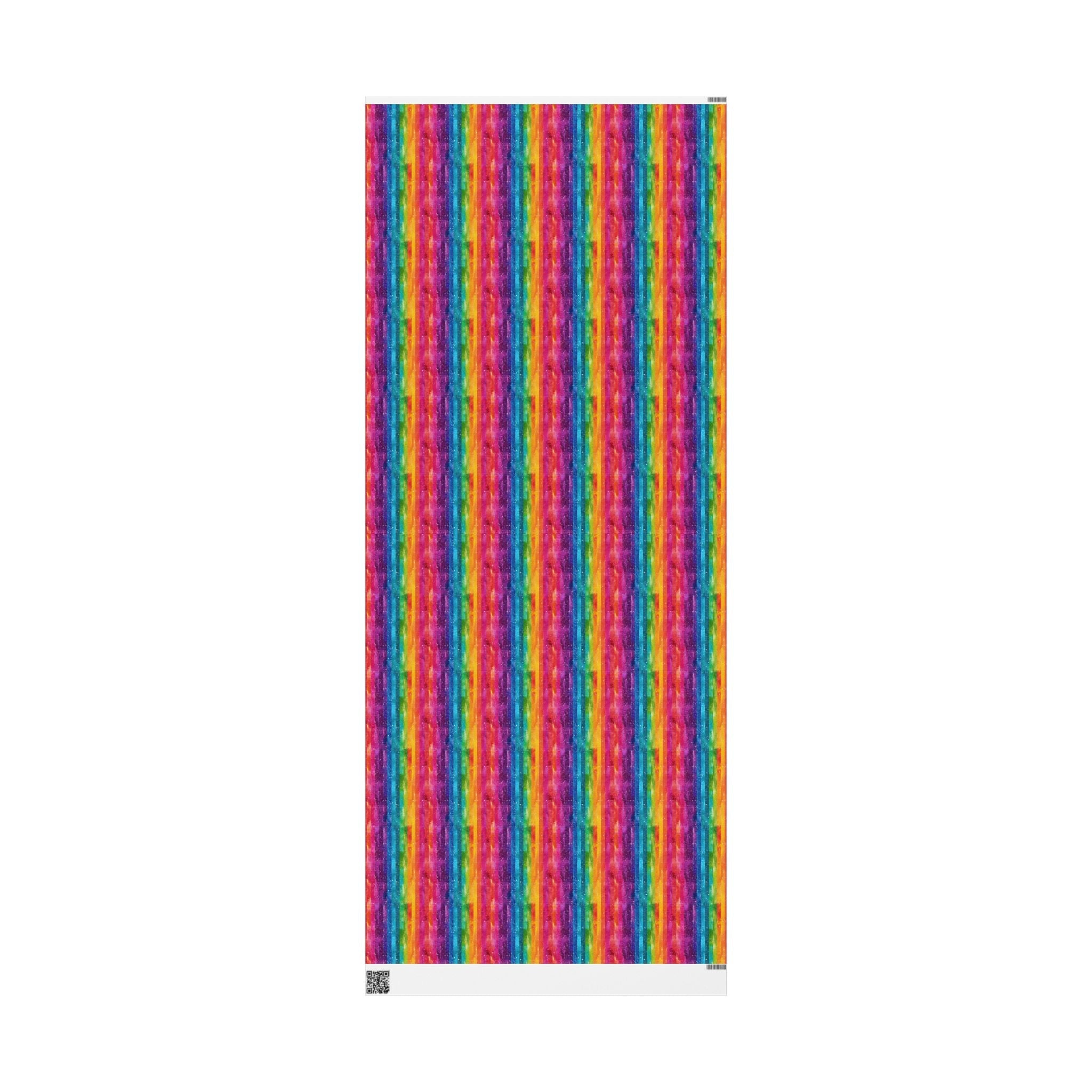 Bespattered Facade Rainbow Stripes Wrapping Paper | Three Sizes | Glossy or Matte