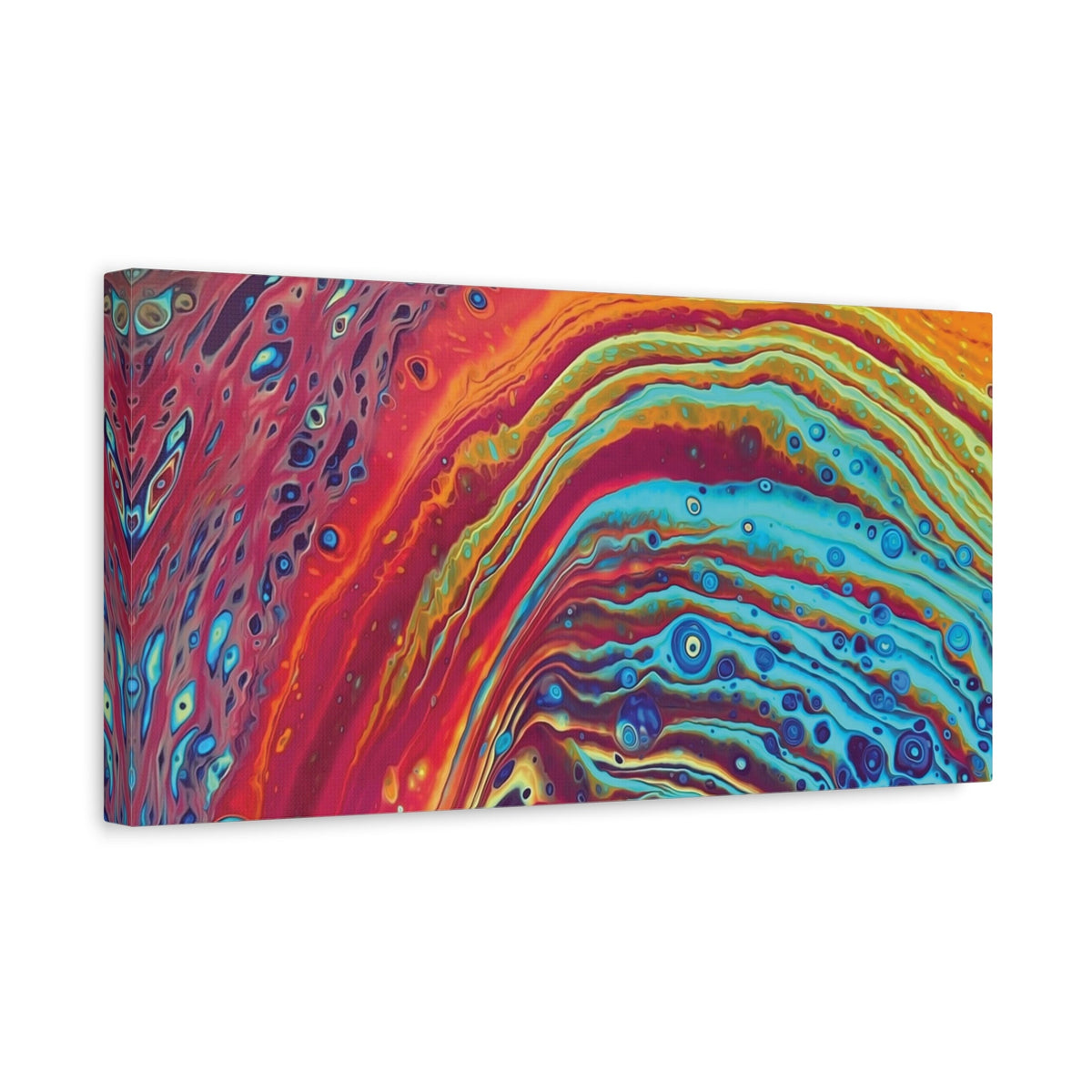 Bespattered Facade Rainbow Rings Stretched Matte Canvas Art Prints | Multiple Sizes