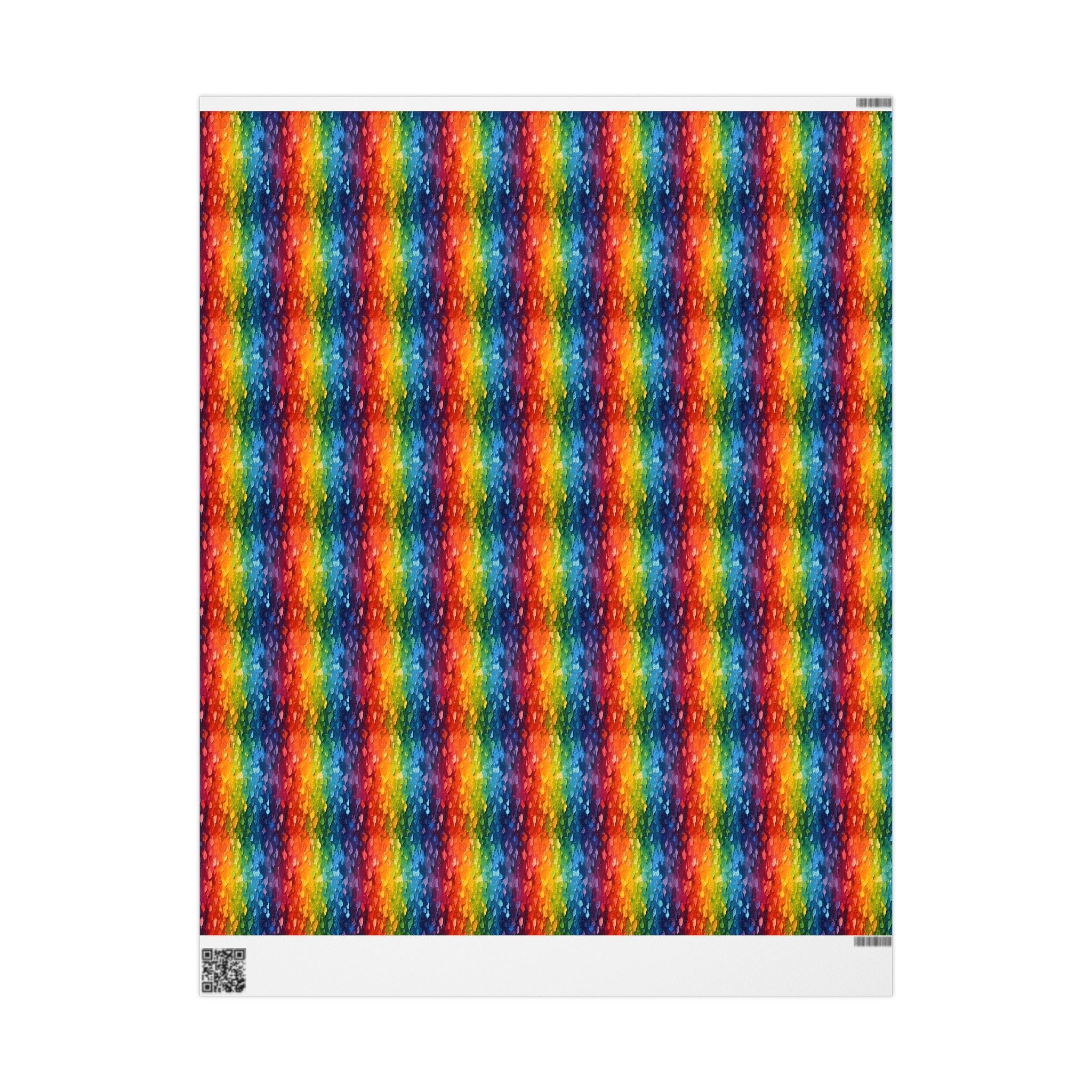 Bespattered Facade Rainbow Brushstrokes Wrapping Paper | Three Sizes | Glossy or Matte
