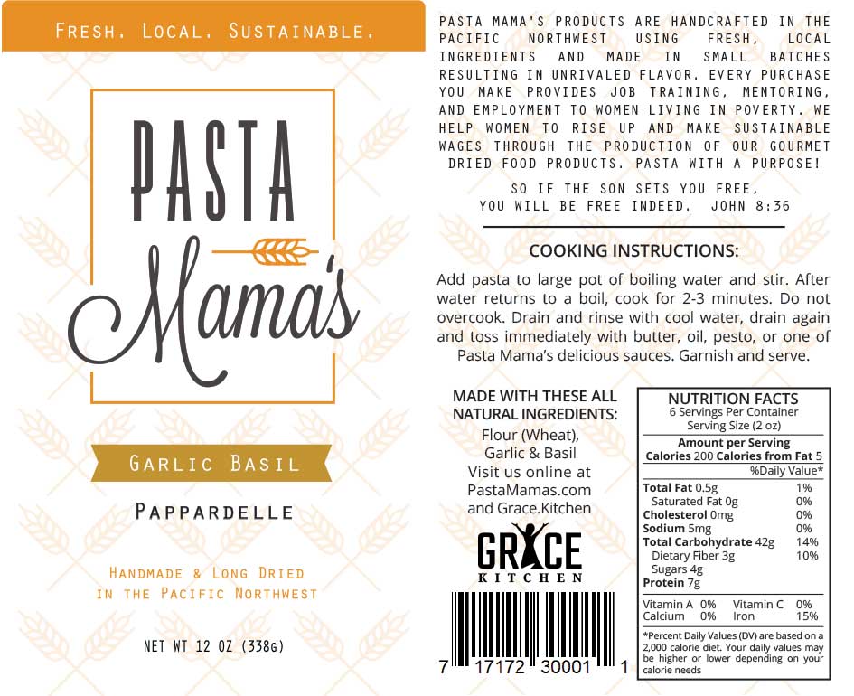 Garlic Basil Pappardelle by Pasta Mama's
