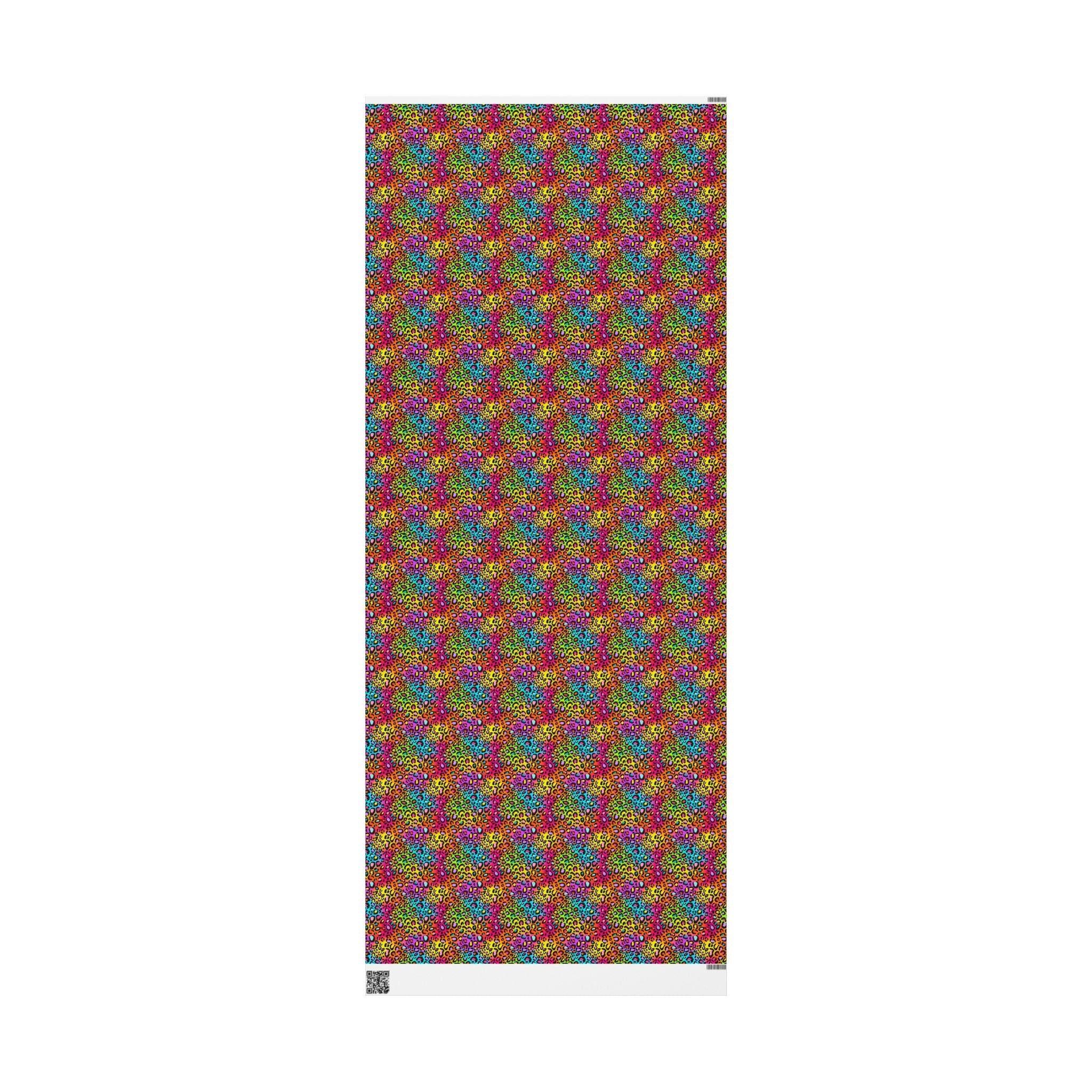 Bespattered Facade Rainbow Leopard Wrapping Paper | Three Sizes | Glossy or Matte