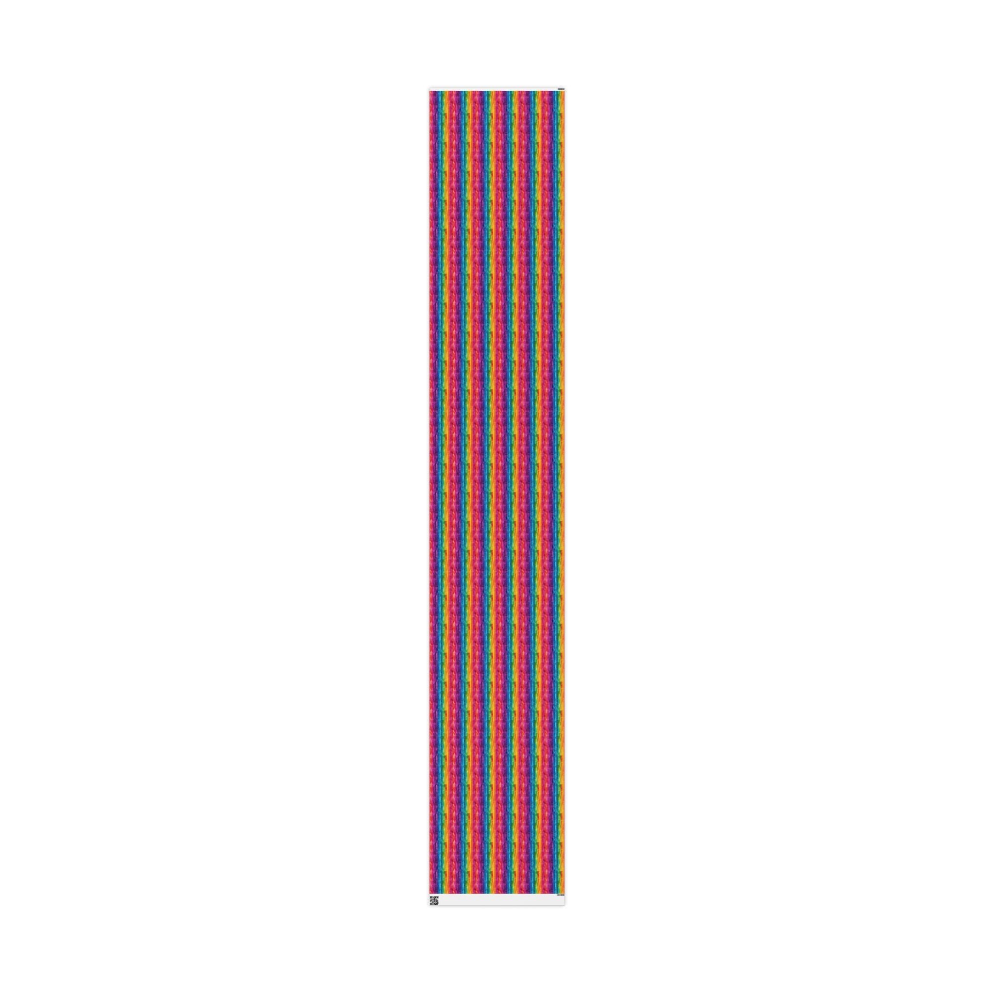Bespattered Facade Rainbow Stripes Wrapping Paper | Three Sizes | Glossy or Matte