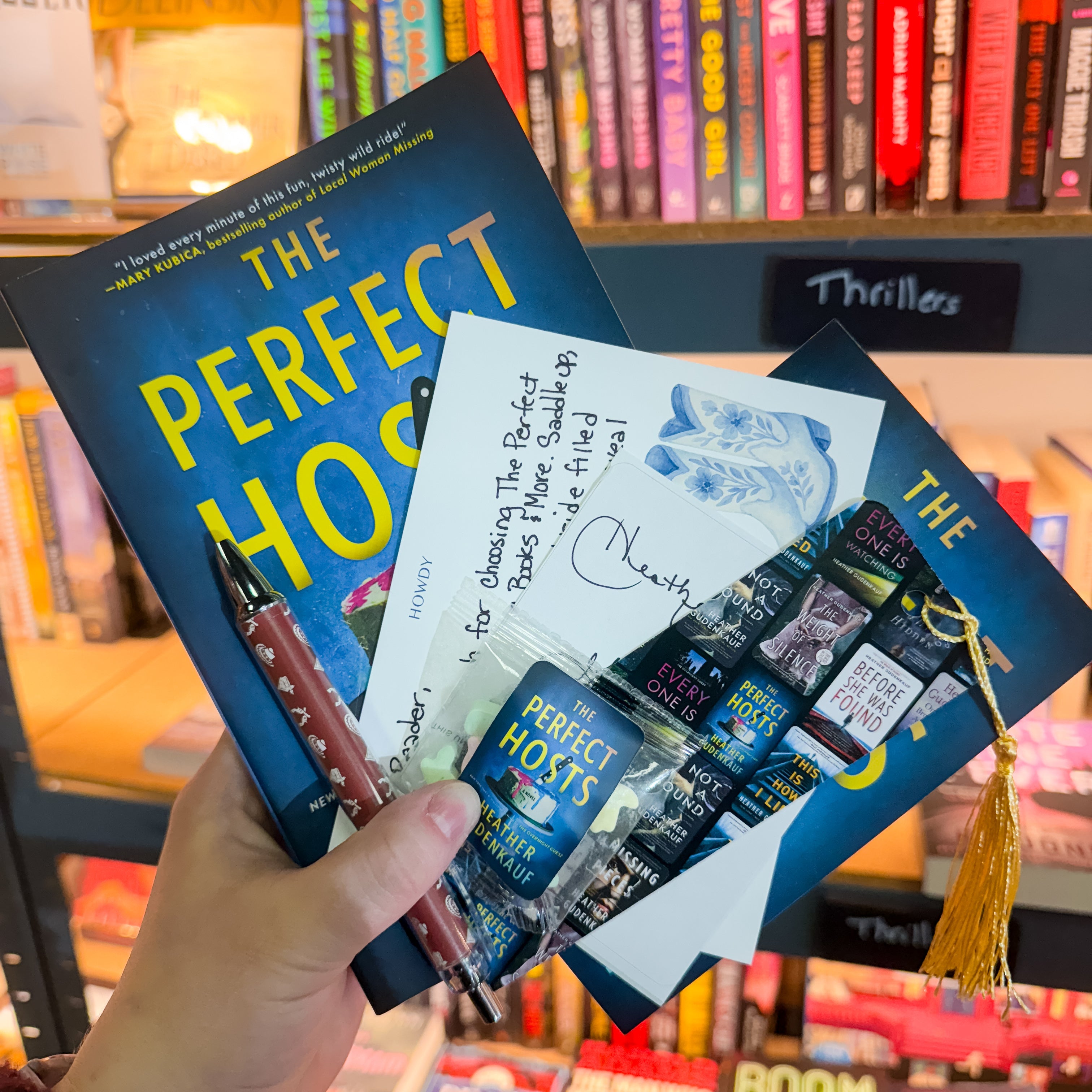 The Perfect Hosts: A Novel by Heather Gudenkauf (Signed Bookplates and handwritten letter from author!)