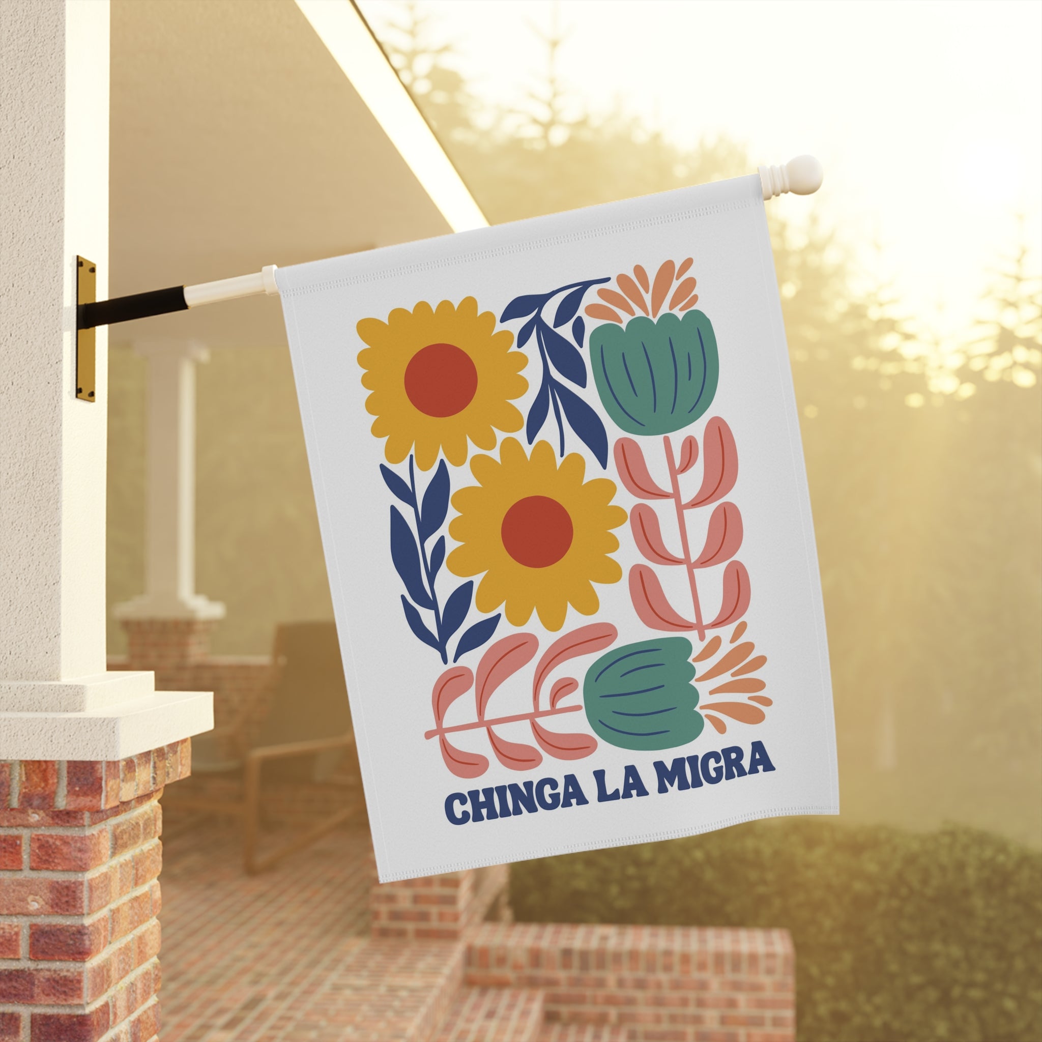 Chinga La Migra Garden Flag