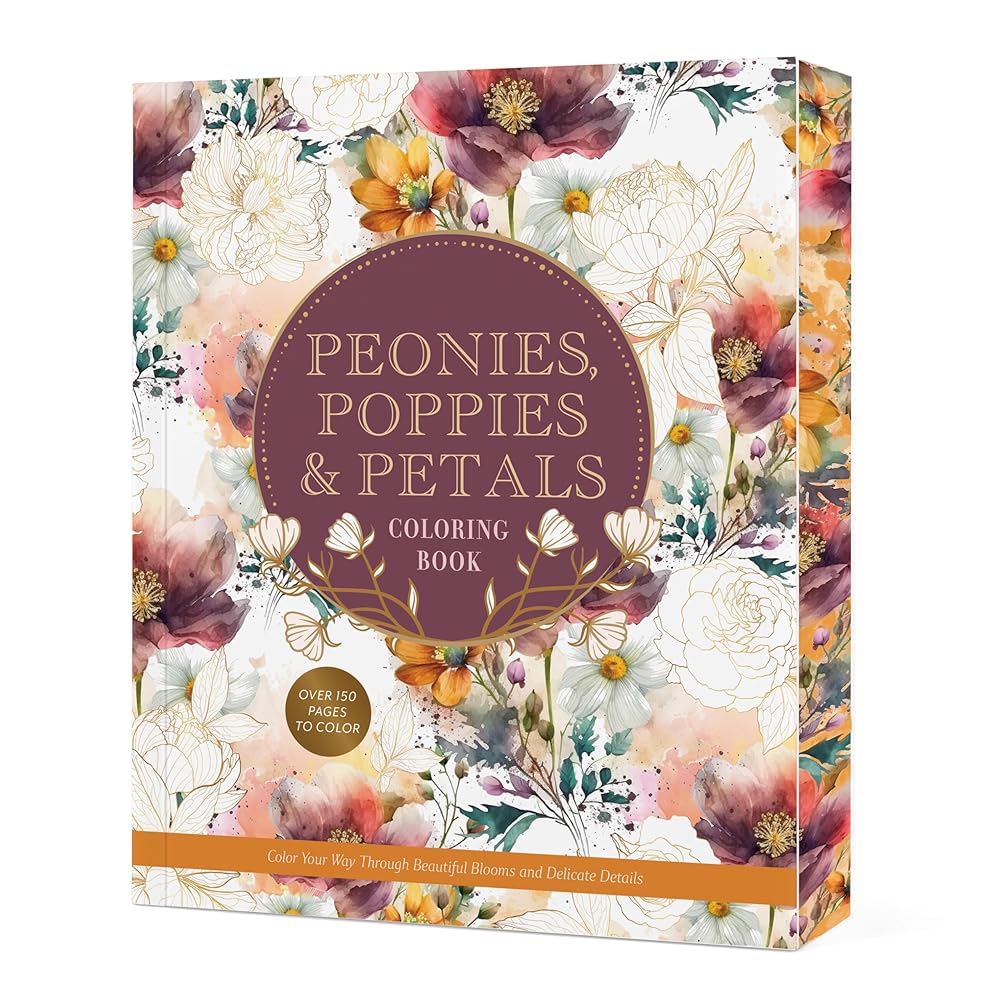 Peonies, Poppies & Petals Coloring Book: Color Your Way Through Beautiful Blooms and Delicate Details (Chartwell Deluxe Spredges Editions) by Editors of Chartwell Books