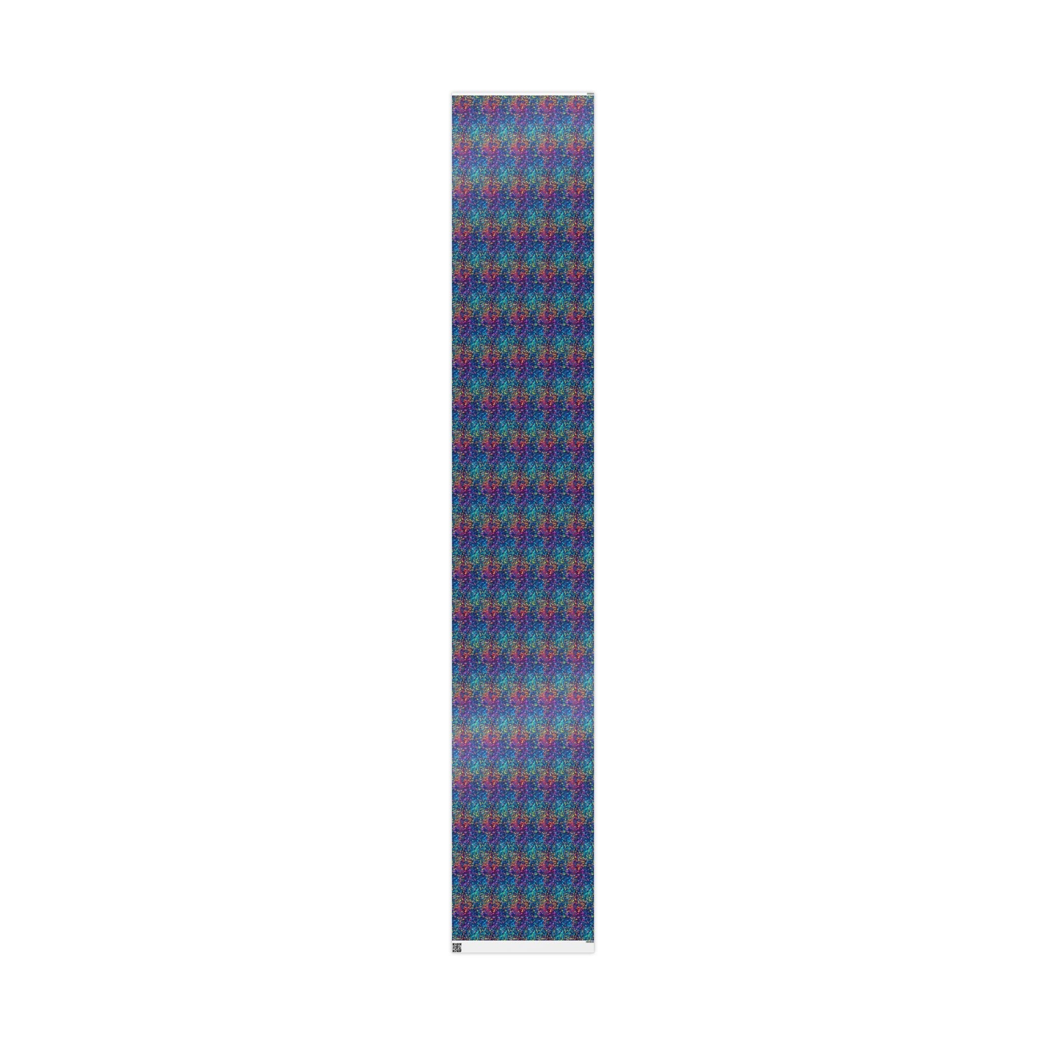 Bespattered Facade Party Time Rainbow Confetti Dots Wrapping Paper | Three Sizes | Glossy or Matte