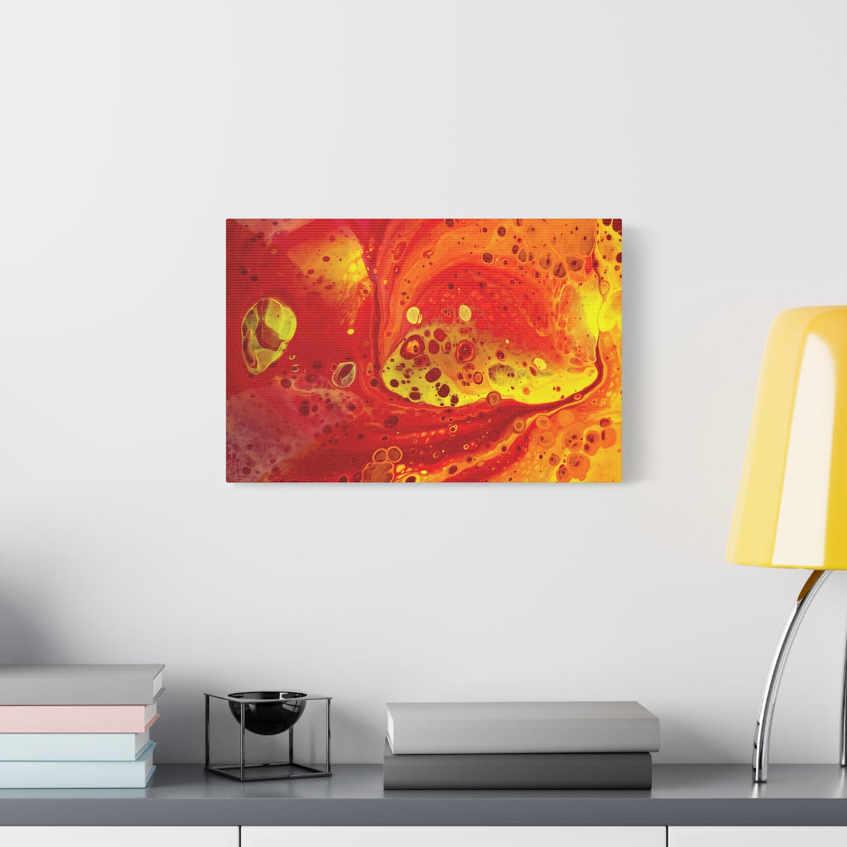 Bespattered Facade Flamin' Hot Stretched Matte Canvas Art Prints | Multiple Sizes