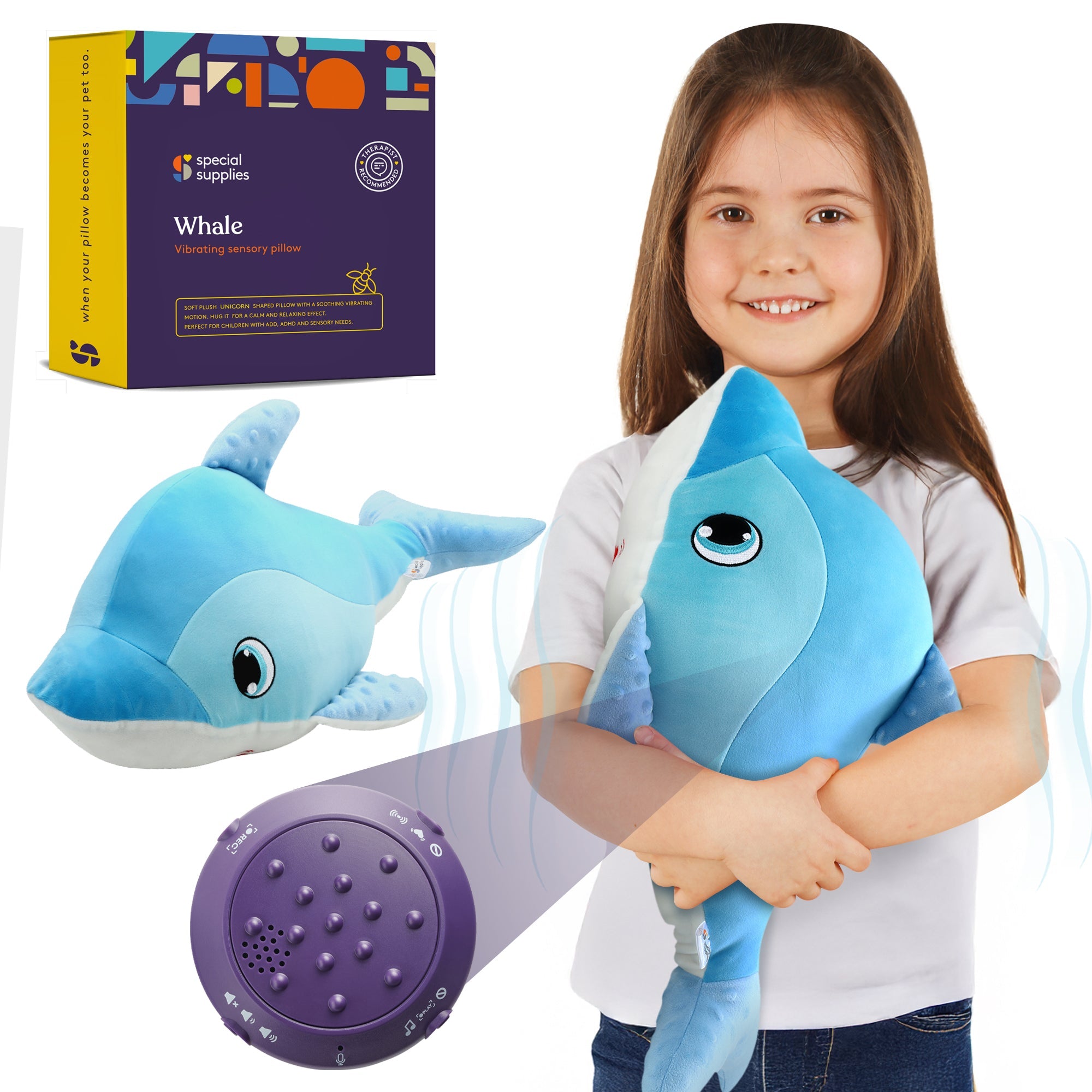 Sensory Vibrating Pillow-Whale