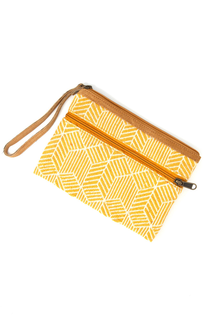 Geometric Goldenrod Clutch Bag