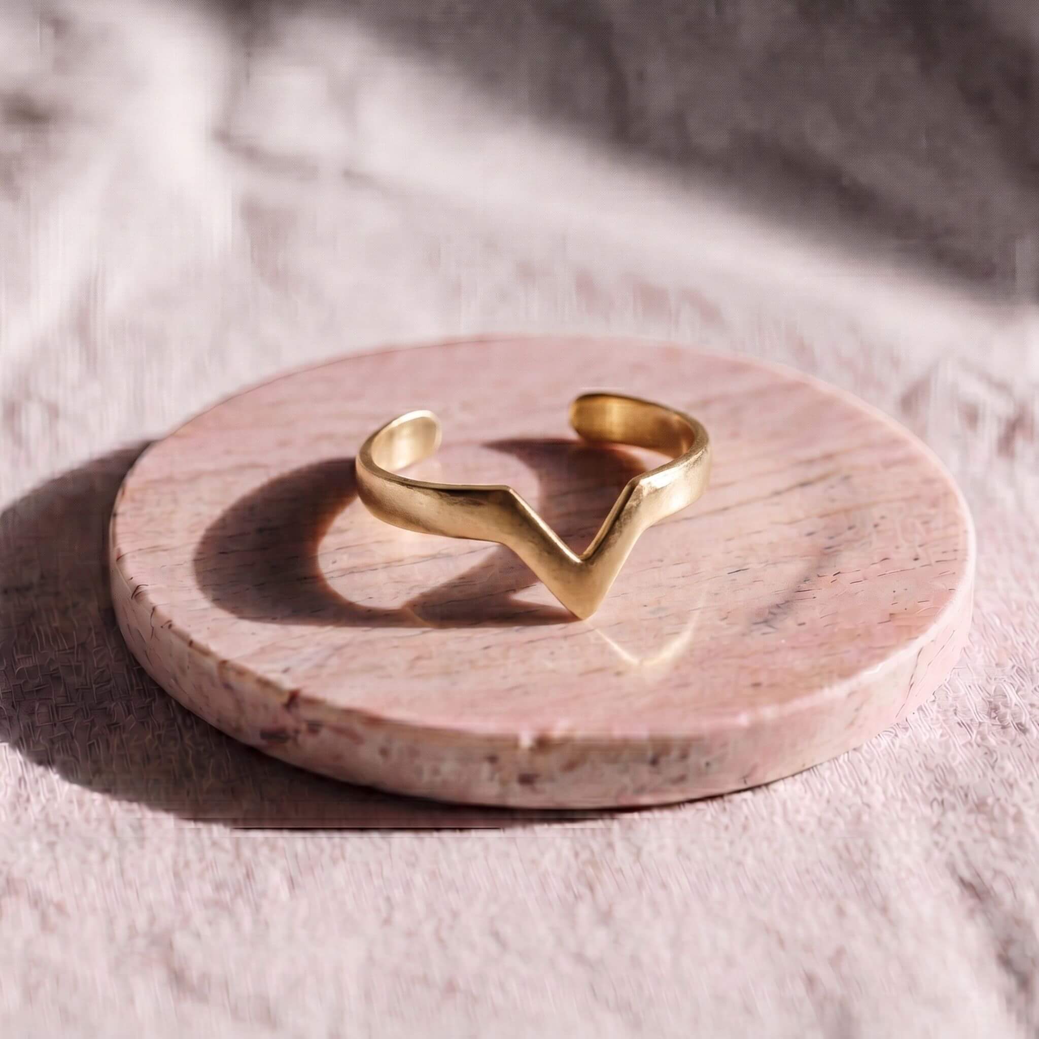 V-Shaped Brass Cuff Bracelet | Nyeupe