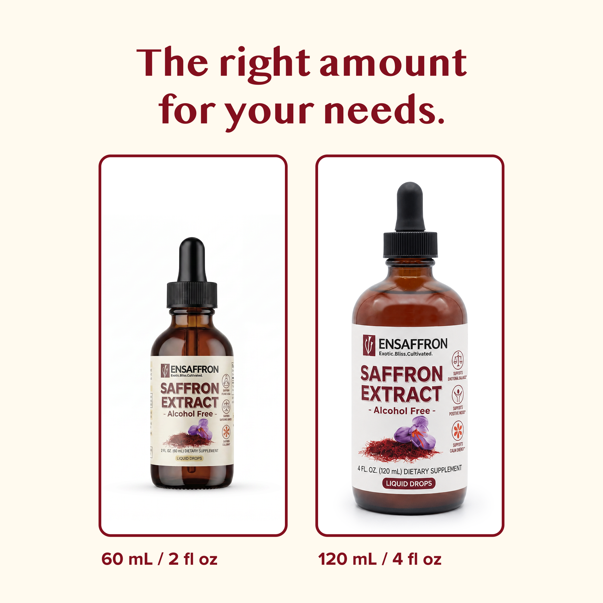 Premium Saffron Extract (Made With Pure Saffron Threads) Liquid Drops Tincture/Alcohol-Free