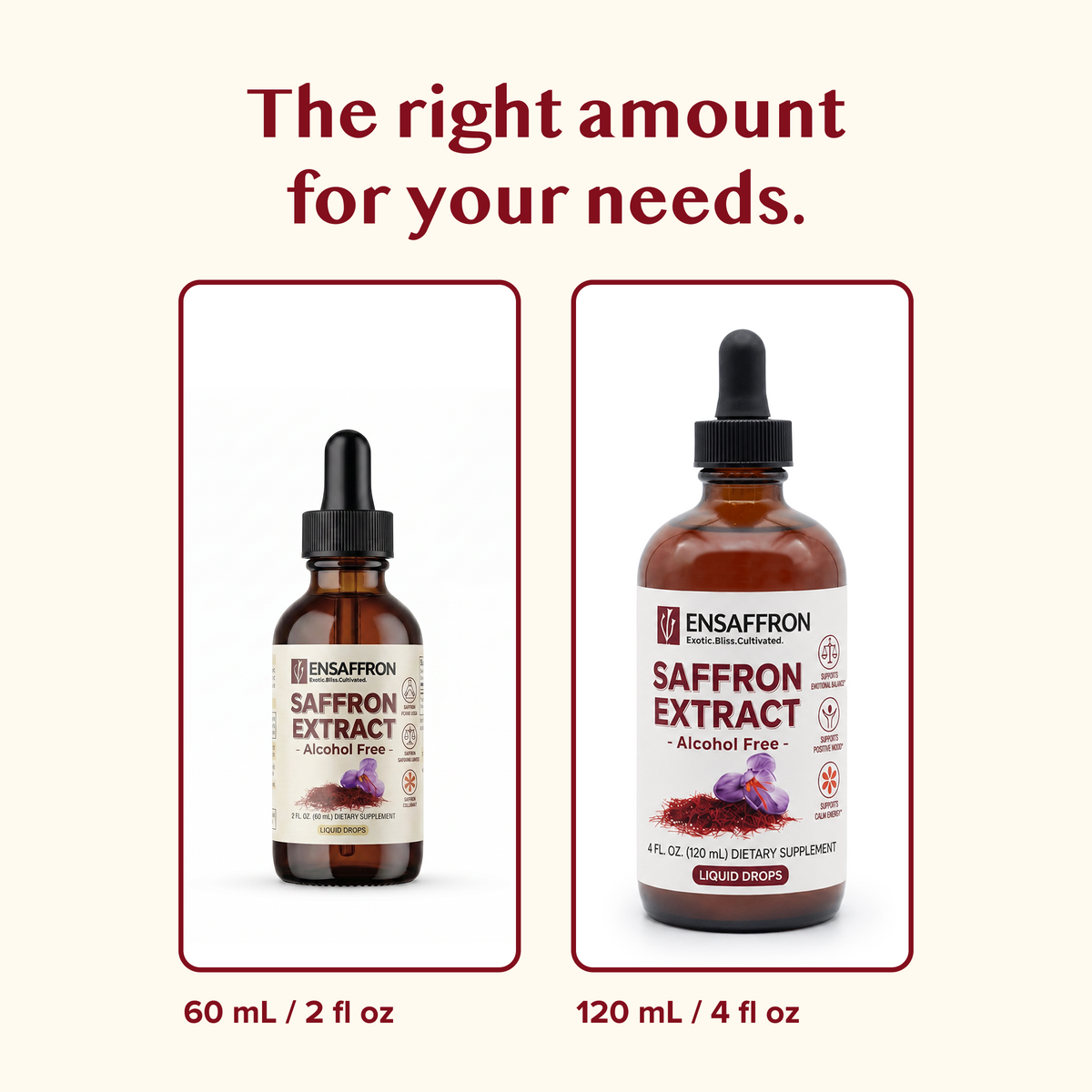 Premium Saffron Extract (Made With Pure Saffron Threads) Liquid Drops Tincture/Alcohol-Free