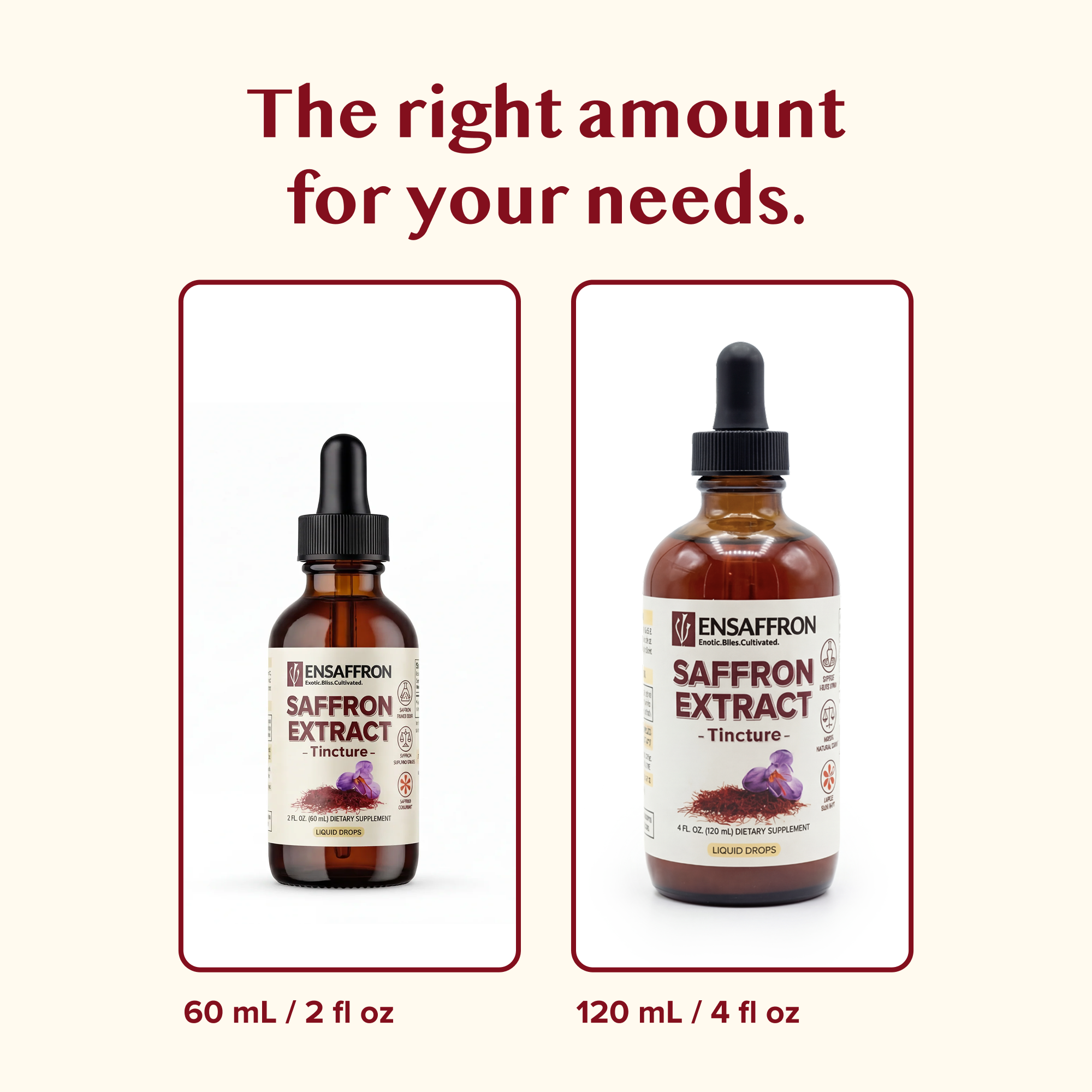 Premium Saffron Extract (Made With Pure Saffron Threads) Liquid Drops Tincture/Alcohol-Free