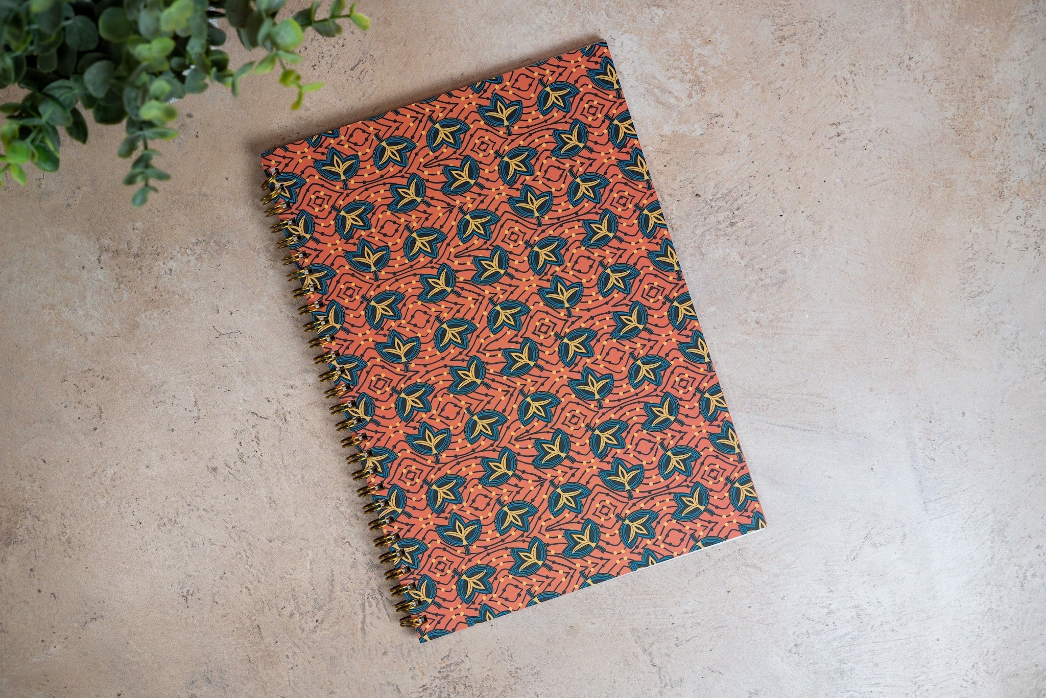 African Print Soft Cover Spiral Notebook - Fans