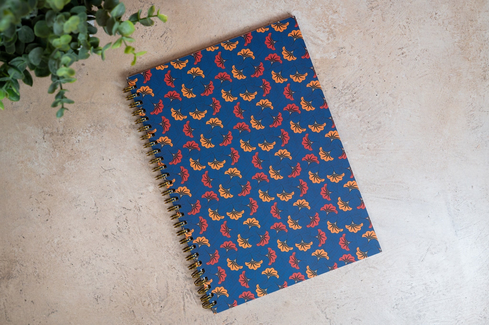 African Print Soft Cover Spiral Notebook - Wedding Flowers