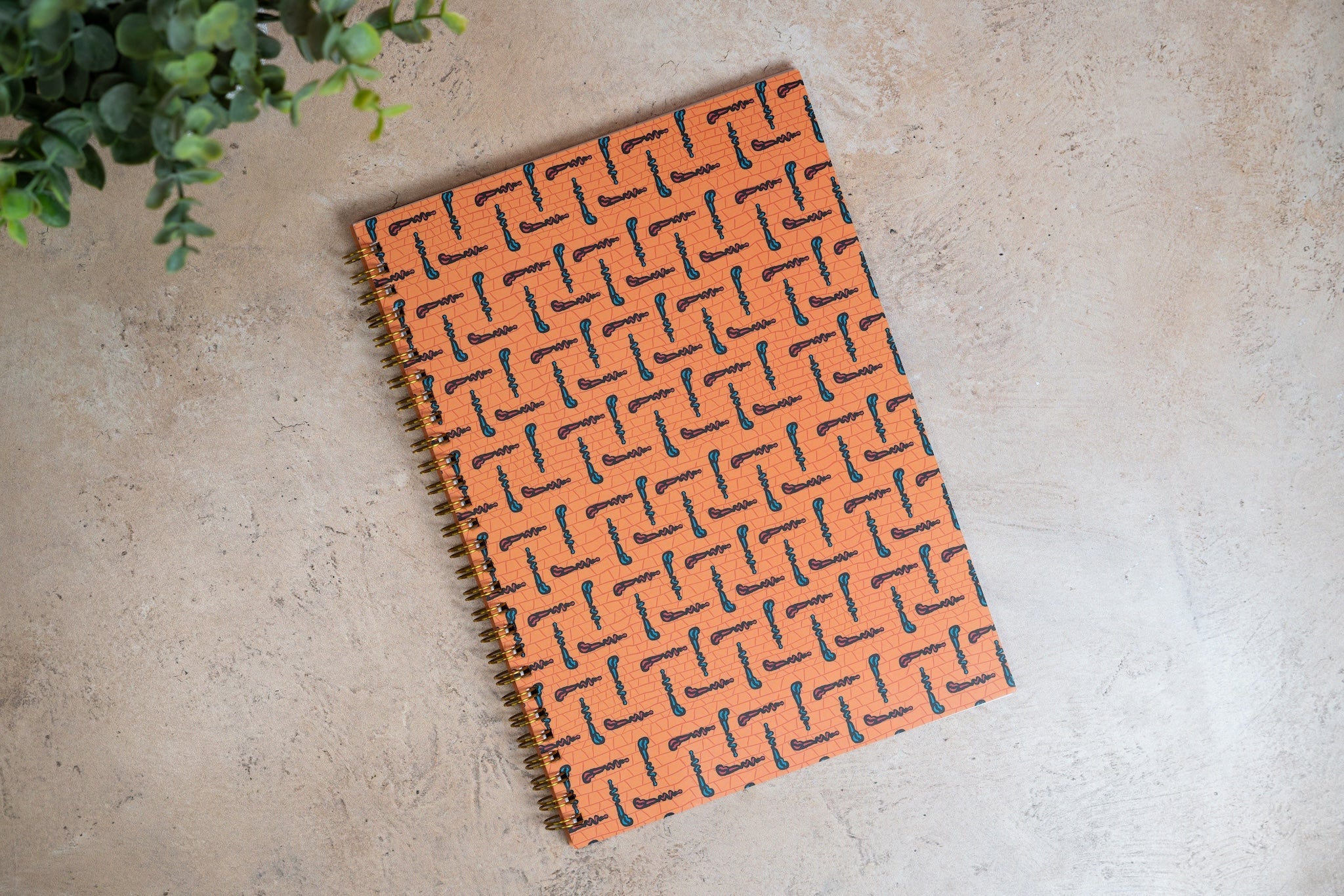 African Print Soft Cover Spiral Notebook - Walking Sticks