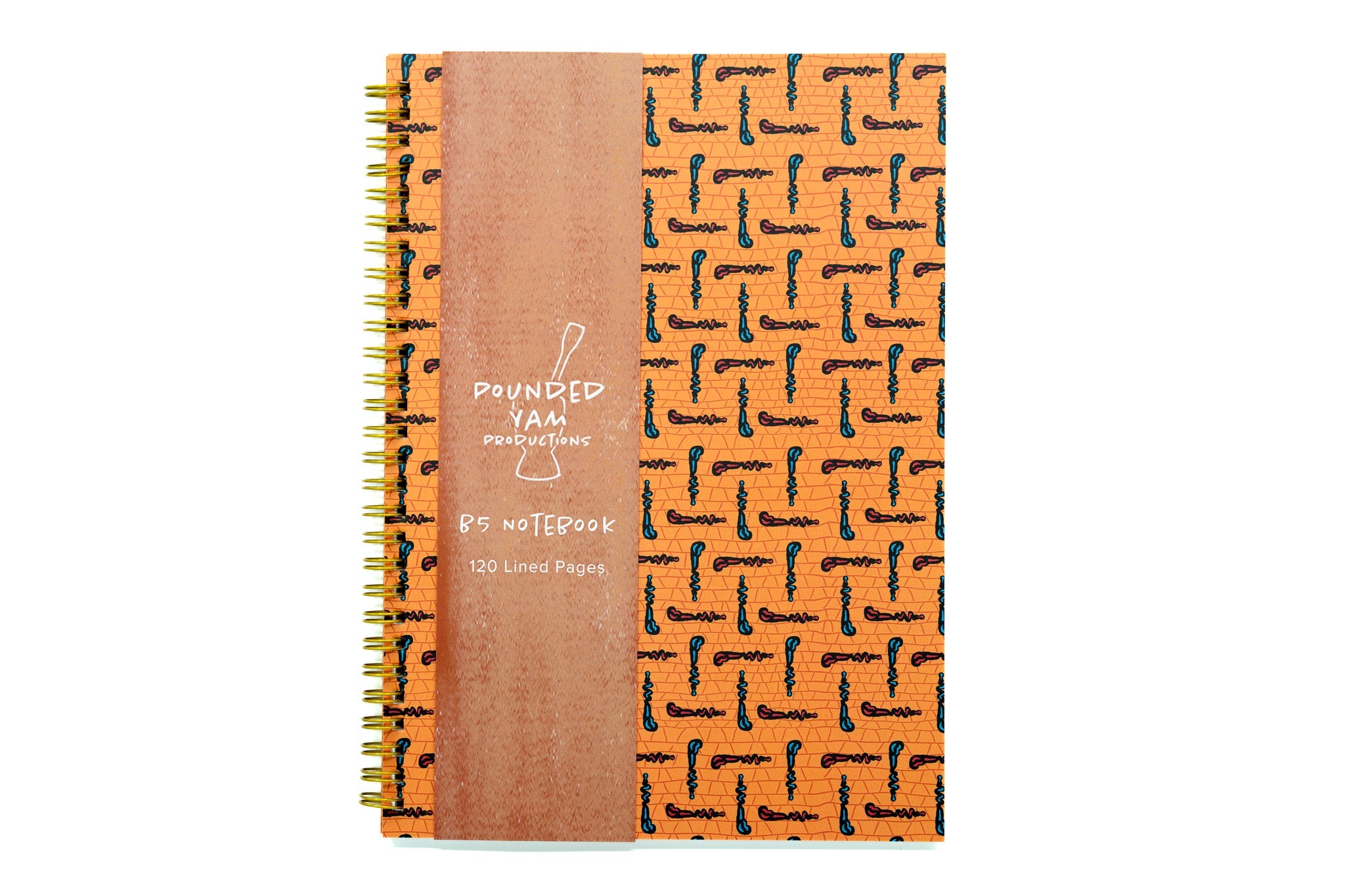 African Print Soft Cover Spiral Notebook - Walking Sticks