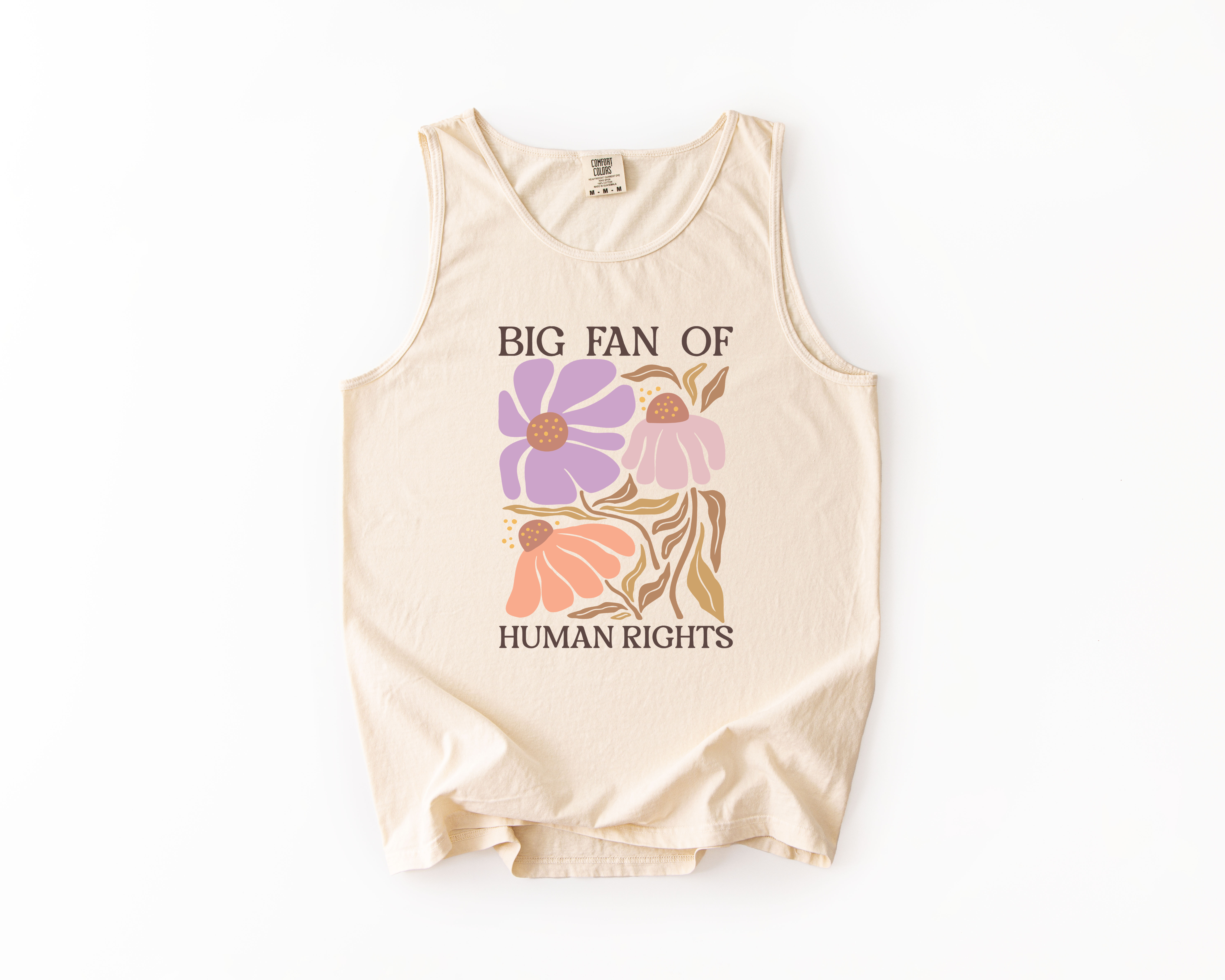 Big Fan of Human Rights Tank Top | Floral Progressive Tank