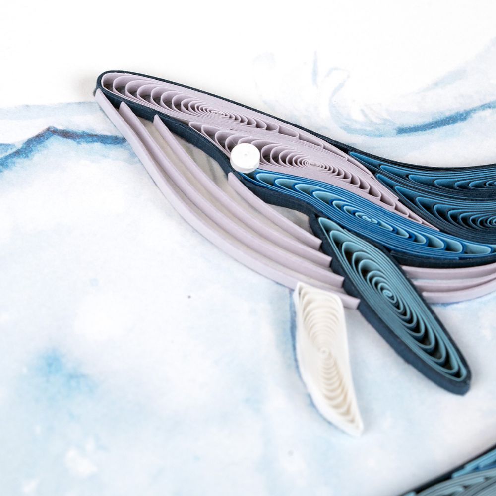 Humpback Whales Quilled Greeting Card