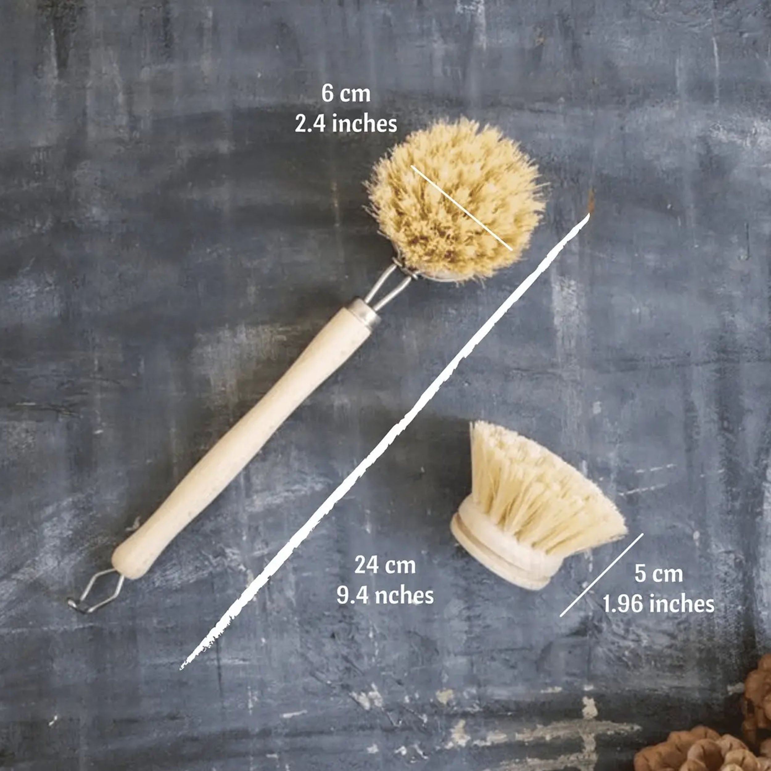 Natural Sisal Dish Brush – Bamboo Handle