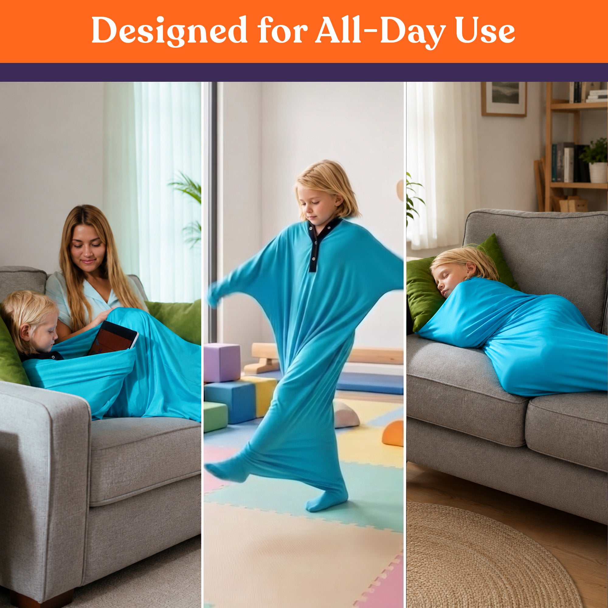 Sensory Stretchy Body Sock - New Snap Closure