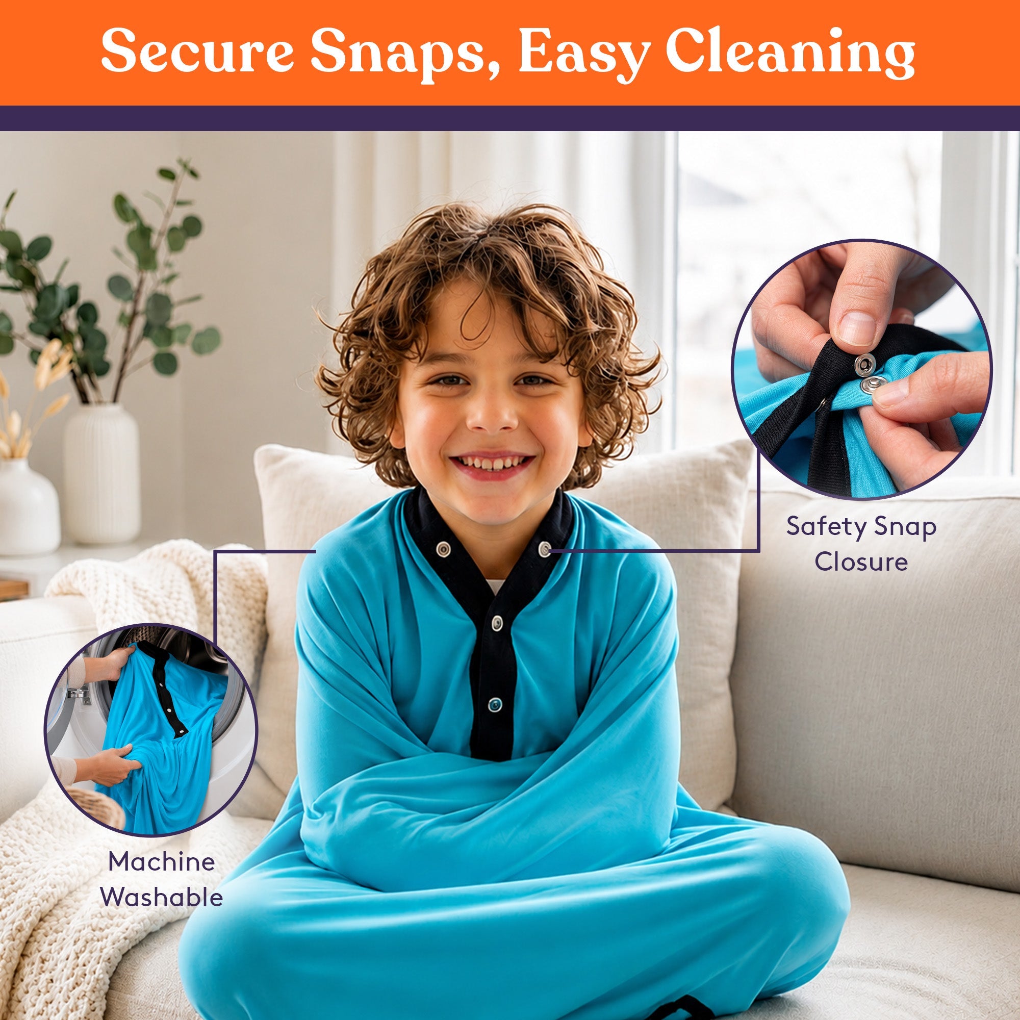Sensory Stretchy Body Sock - New Snap Closure