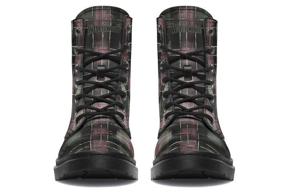 Vegan Ankle Boots - Plaid