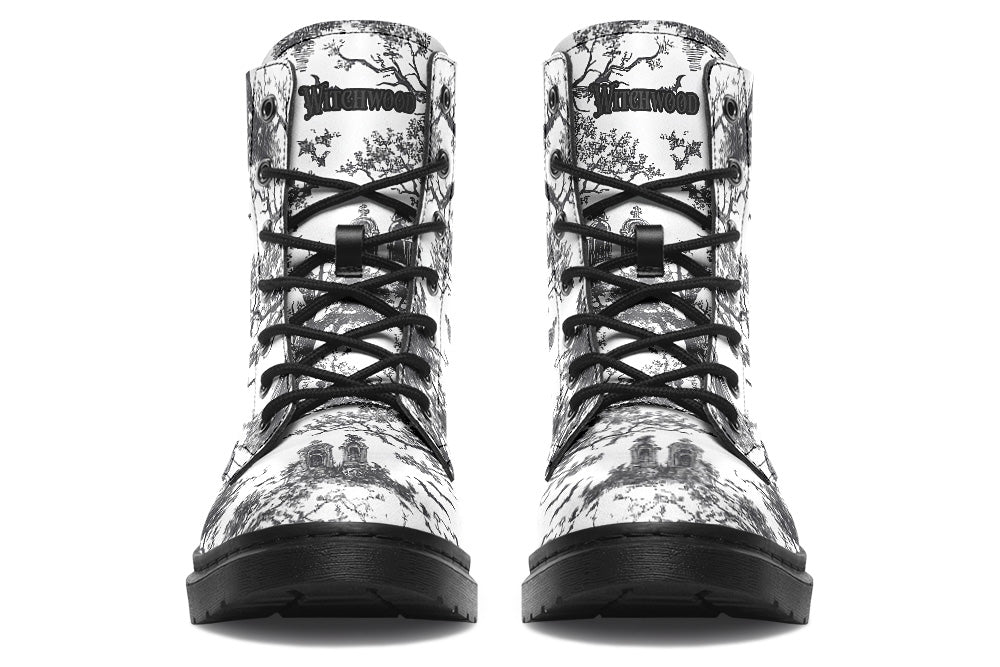 Vegan Ankle Boots - Graveyard Toile De Jouy